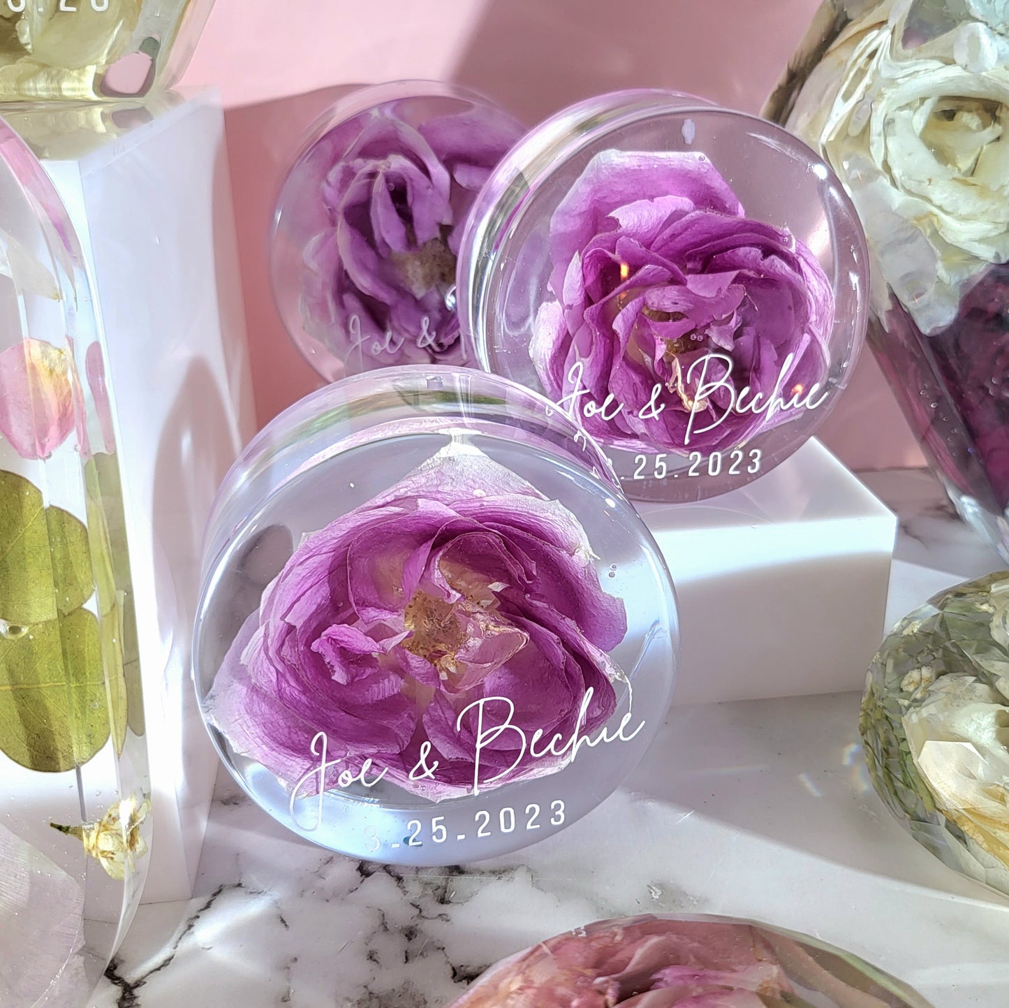 Huge Collection Hexagon Floral Preservation 3D Resin Wedding Bouquet Preservation Keepsake Gift Save Your Wedding Flowers Forever - flofloflowery