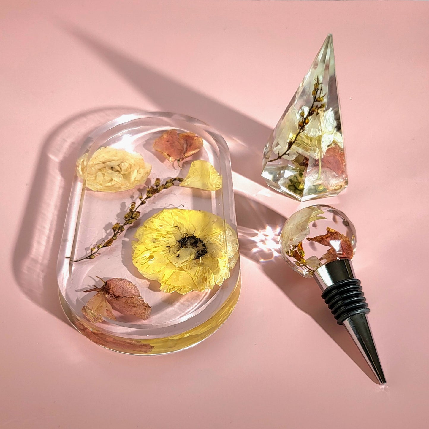 Large 12" Hex 3D Resin Wedding Bouquet Preservation Floral Gift Keepsake Save Your Wedding Flowers Forever - flofloflowery