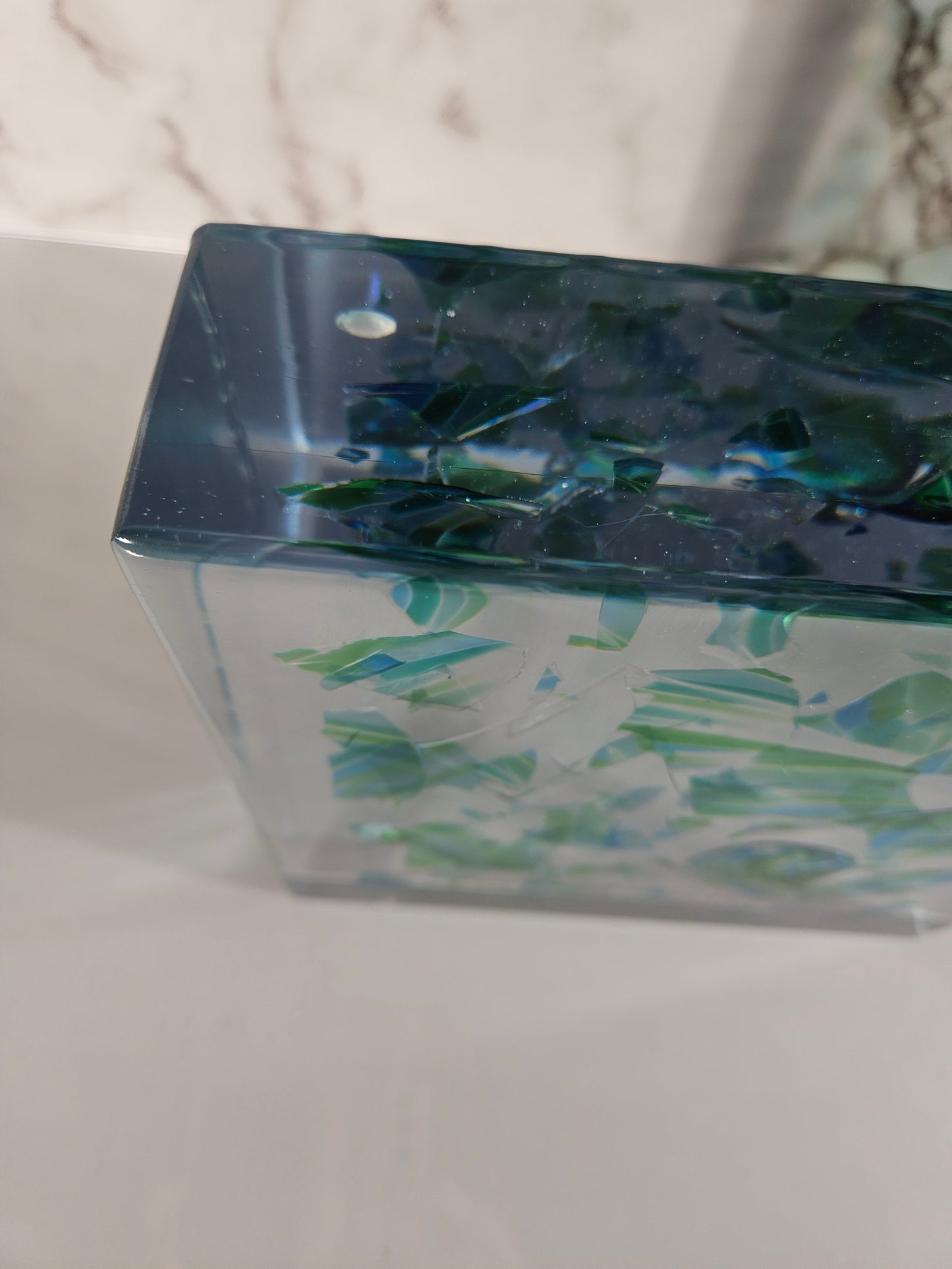 Jewish Smashed Glass Resin Preservation Wedding Chuppah Preservation Modern Fried Flowers Square Save Your Gift Keepsake