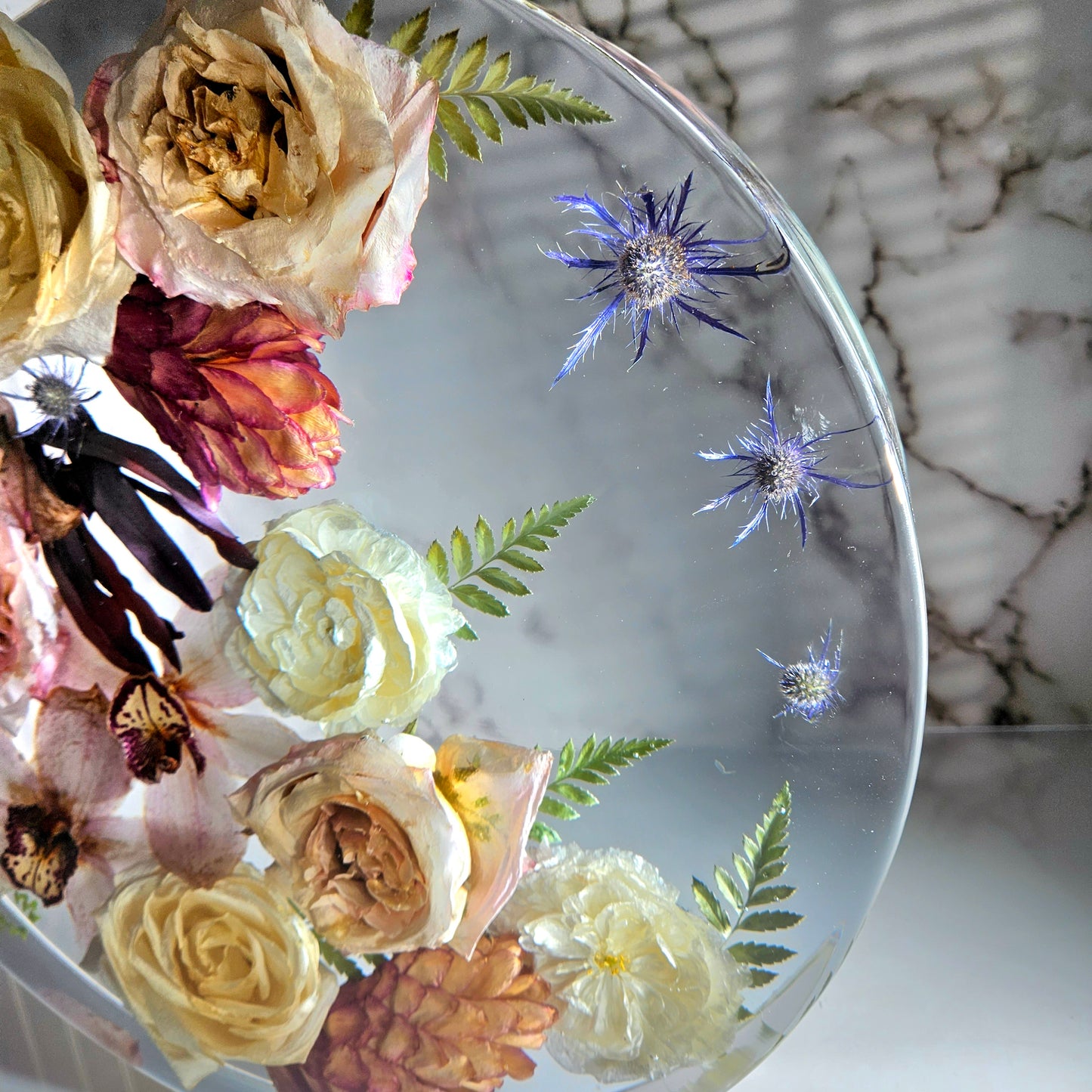 14" Round 3D Resin Wedding Bouquet Preservation Keepsake Gift Save Your Wedding Flowers Forever