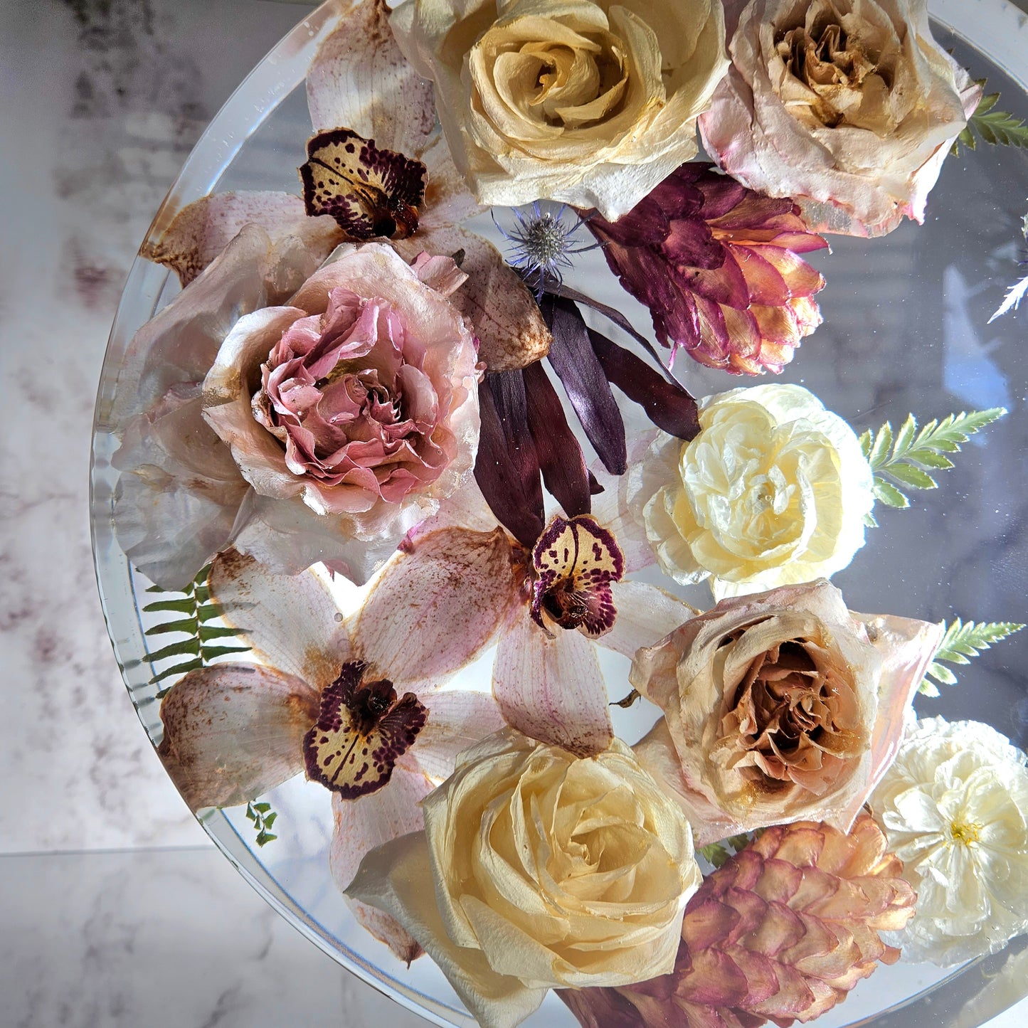 14" Round 3D Resin Wedding Bouquet Preservation Keepsake Gift Save Your Wedding Flowers Forever