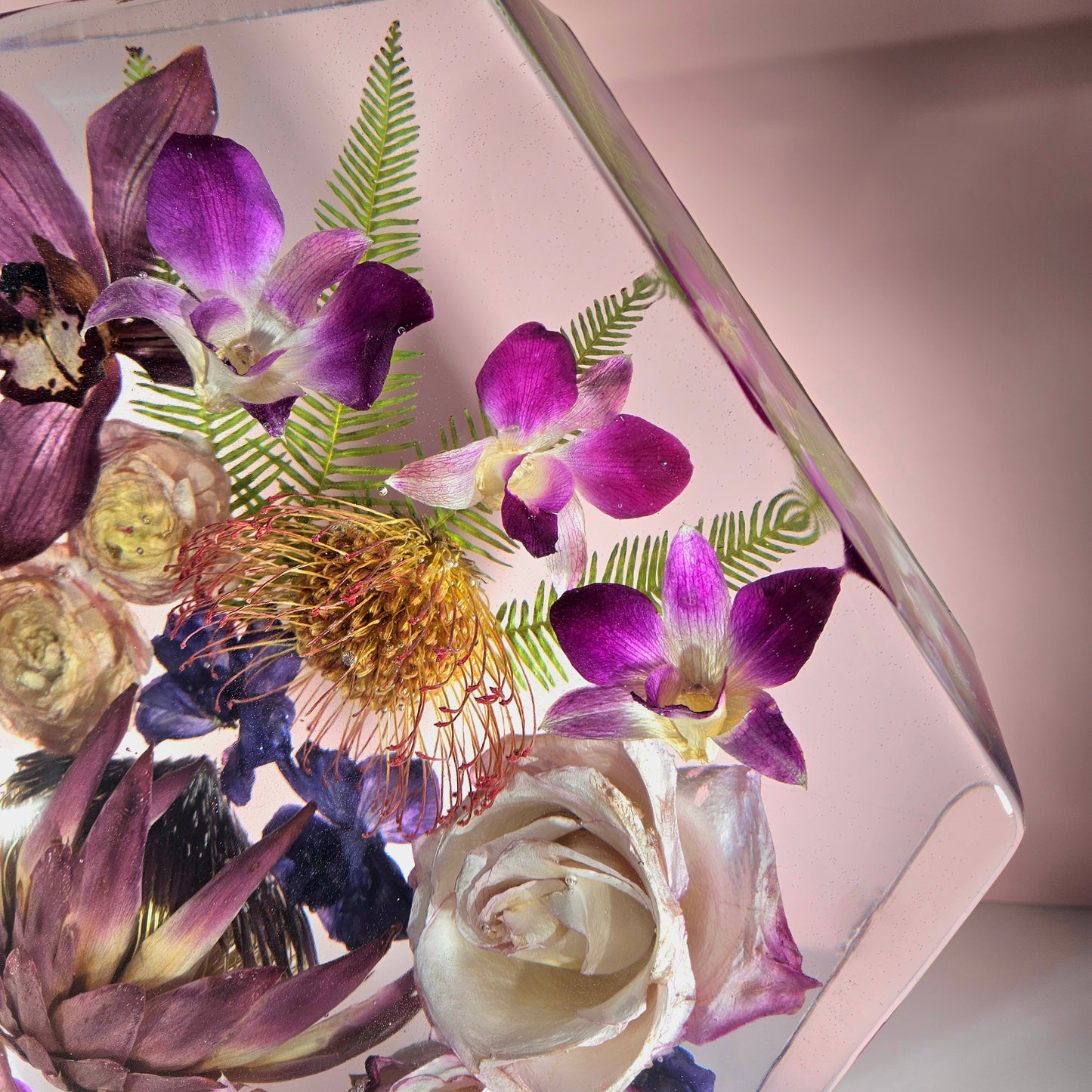 12" Hexagon 3D Resin Wedding Bouquet Preservation Floral Gift Keepsake Save Your Wedding Flowers Forever