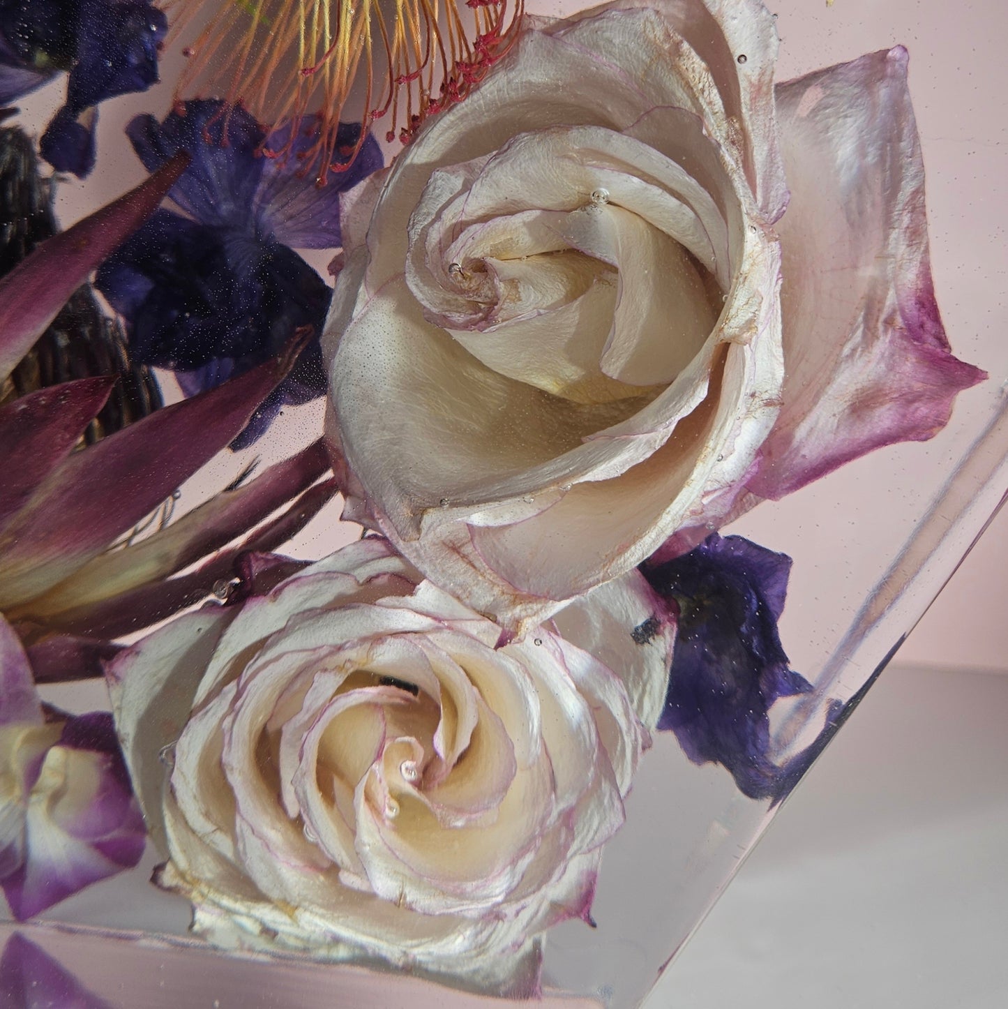 12" Hexagon 3D Resin Wedding Bouquet Preservation Floral Gift Keepsake Save Your Wedding Flowers Forever