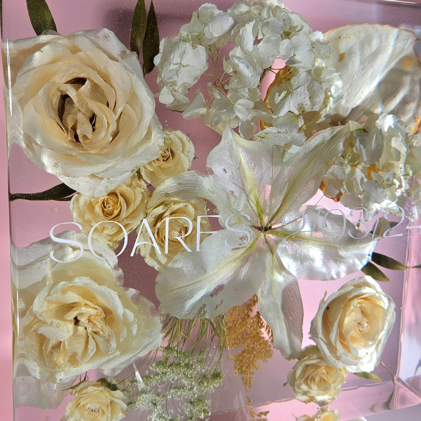 10"x10" 3D Resin Wedding Bouquet Preservation Save Your Wedding Flowers Forever Gift Keepsake
