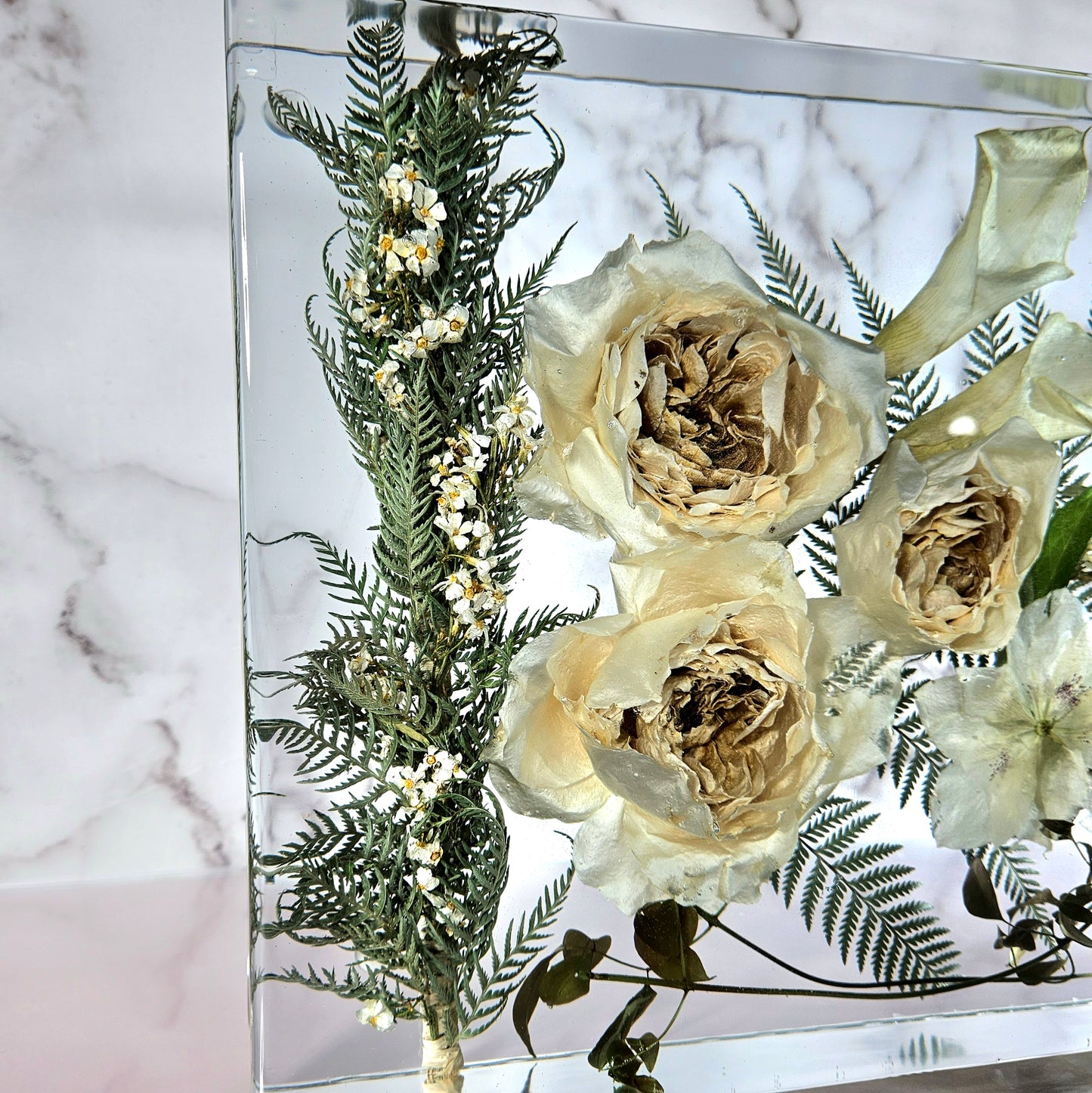 9"x12" Large Tropical Rectangle Resin Wedding Bouquet Preservation Hawaiian Lei Save Your Florals Wedding Gift Keepsake