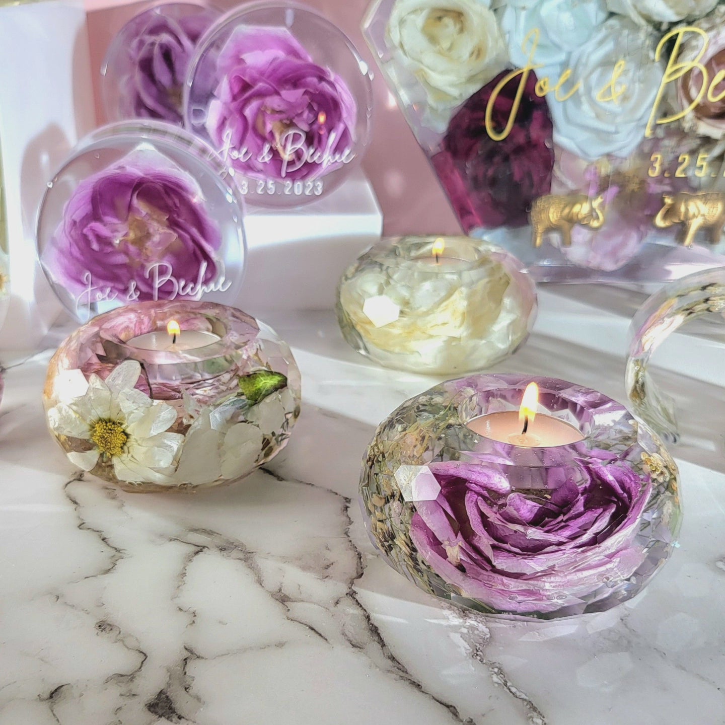 Wedding Flower Preservation Tealights Resin Add-on Item