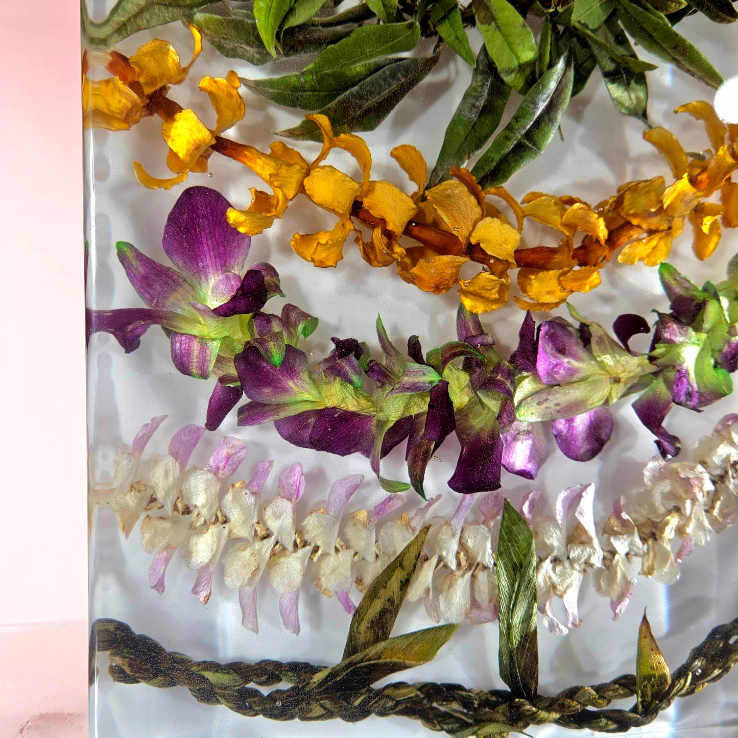 9" x 12" Large Rectangle 3D Resin Wedding Bouquet Preservation Hawaiian Lei Save Your Florals Wedding Gift Keepsake