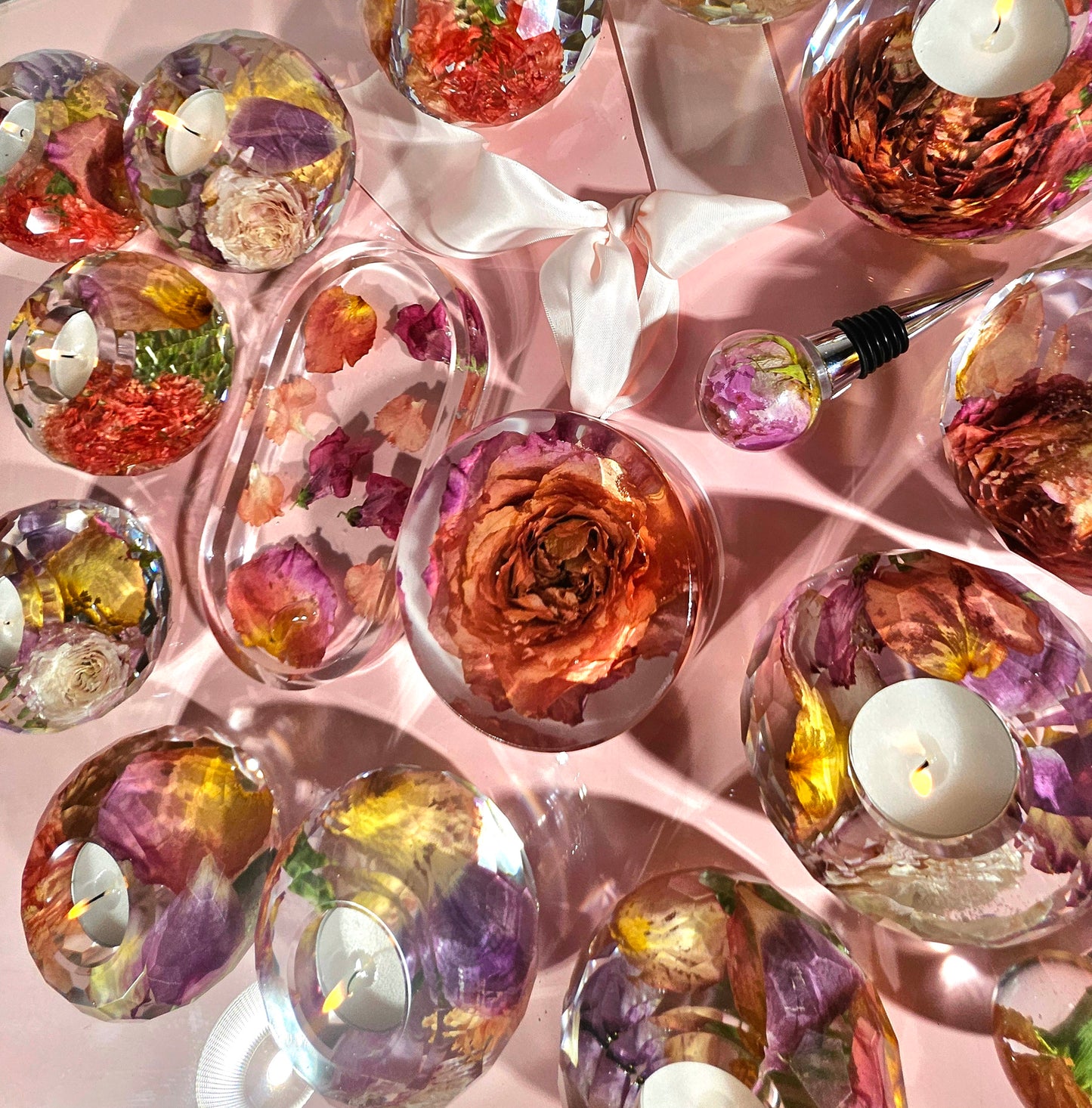 Wedding Flower Preservation Tealights Resin Add-on Item
