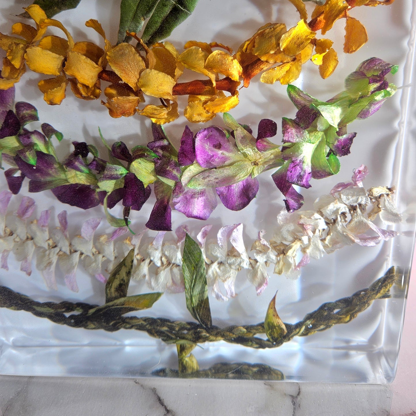 9" x 12" Large Rectangle 3D Resin Wedding Bouquet Preservation Hawaiian Lei Save Your Florals Wedding Gift Keepsake