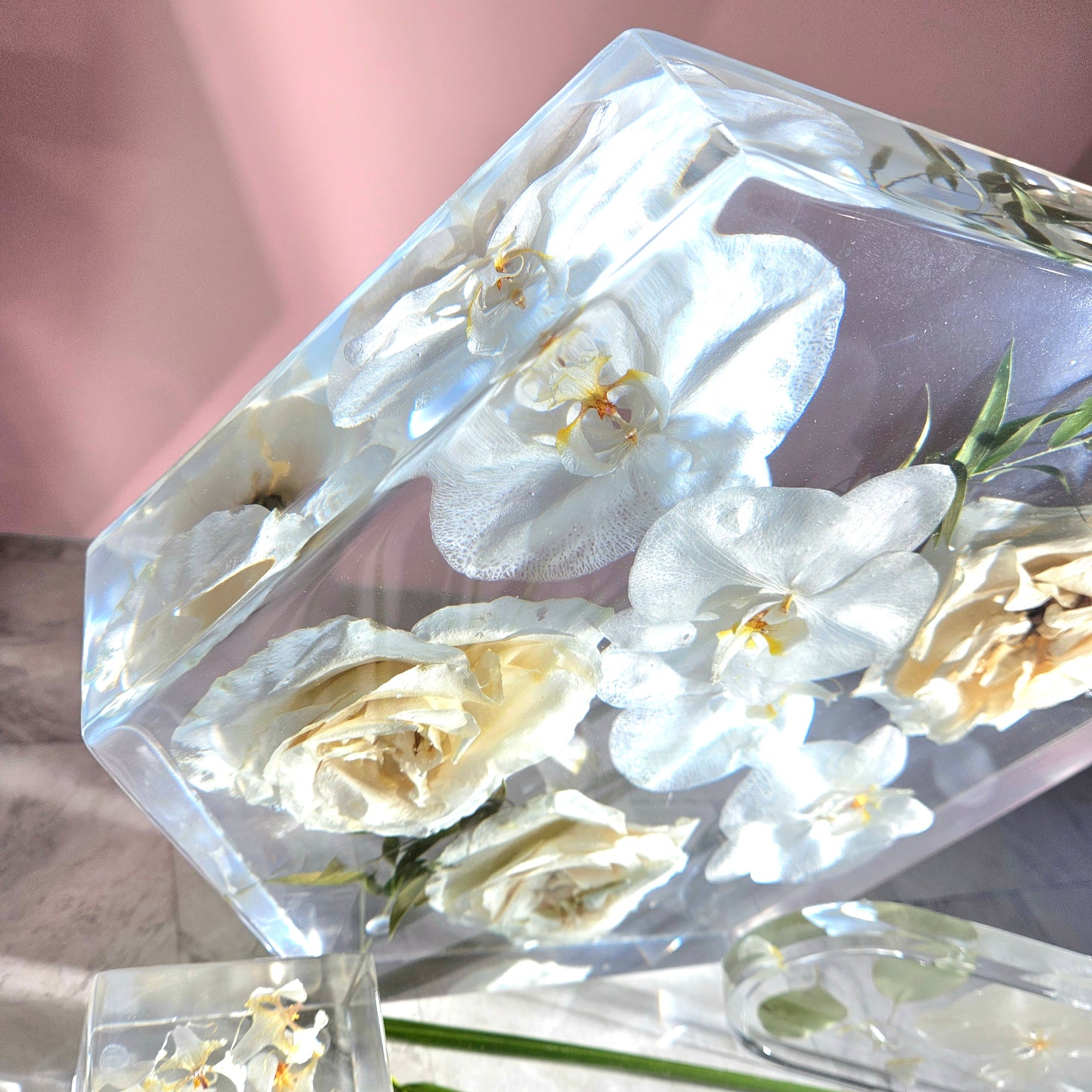 12" Hexagon 3D Resin Wedding Bouquet Preservation Floral Gift Keepsake Save Your Wedding Flowers Forever