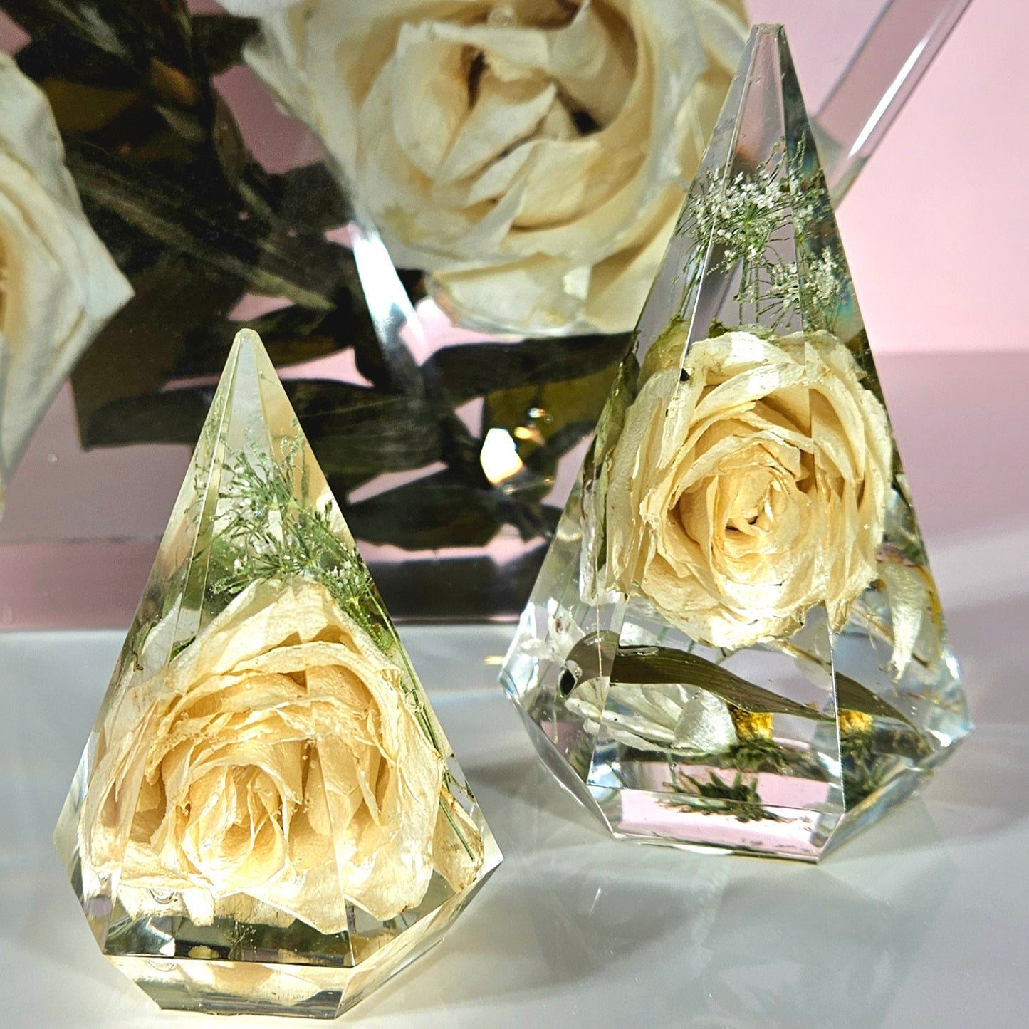 12" Hexagon 3D Resin Wedding Bouquet Preservation Floral Gift Keepsake Save Your Wedding Flowers Forever