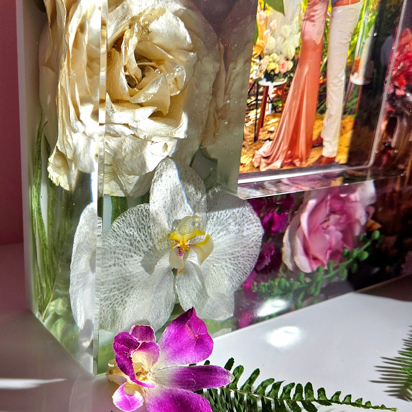 12"x10"x3" Huge Picture Frame Resin Bouquet Wedding Preservation Save Your Tropical Wedding Bouquet Flowers Forever Gift Keepsake