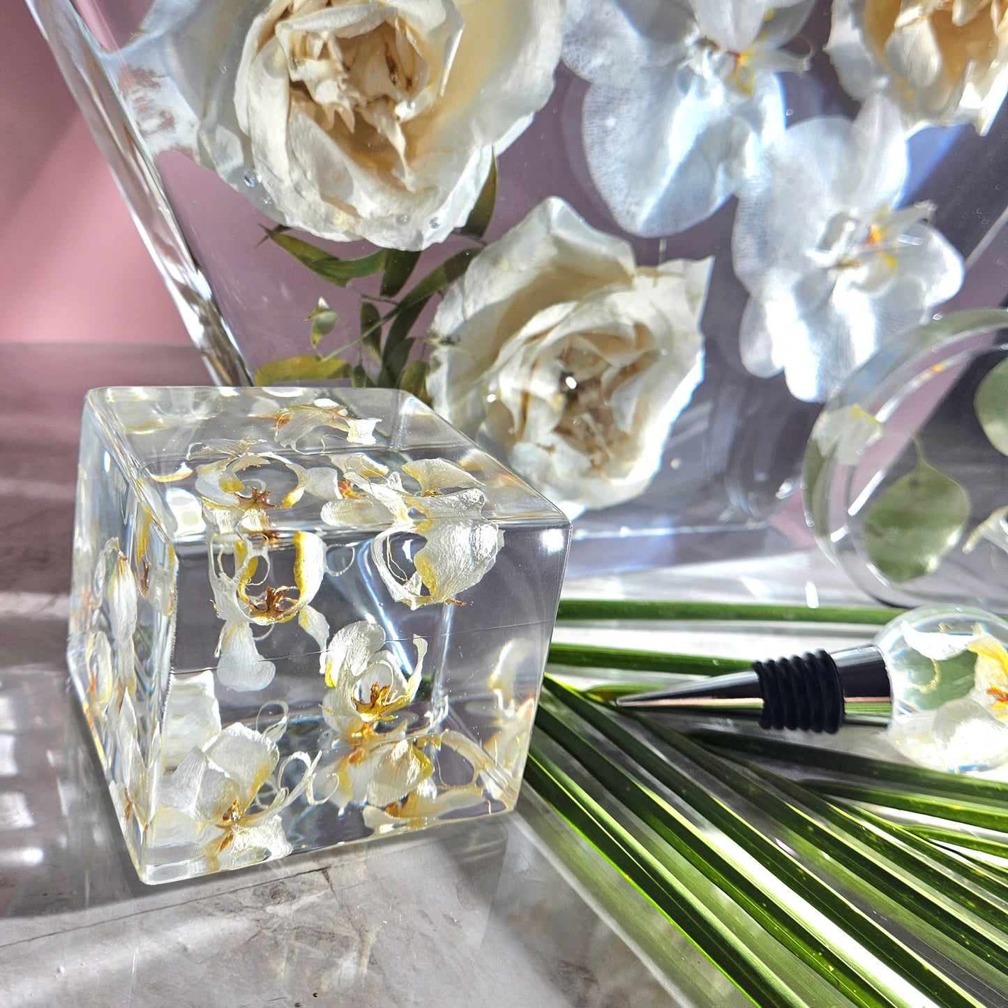 12" Hexagon 3D Resin Wedding Bouquet Preservation Floral Gift Keepsake Save Your Wedding Flowers Forever