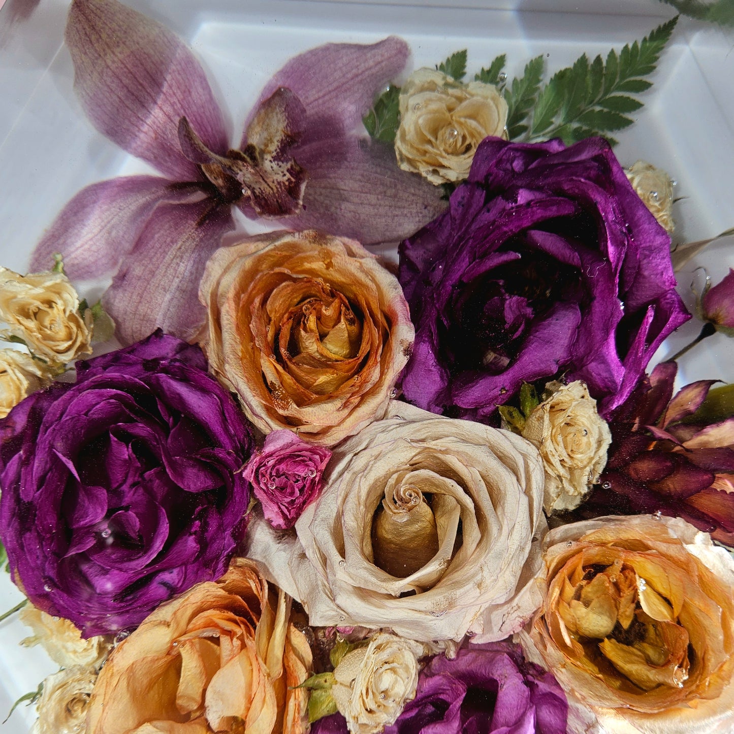 12" Hex 3D Resin Wedding Bouquet Preservation Floral Gift Keepsake Save Your Wedding Flowers Forever