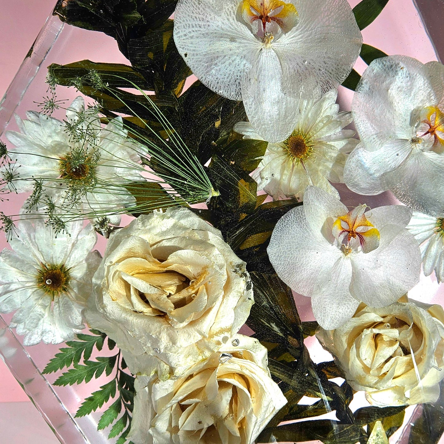 12" Hexagon 3D Resin Wedding Bouquet Preservation Floral Gift Keepsake Save Your Wedding Flowers Forever