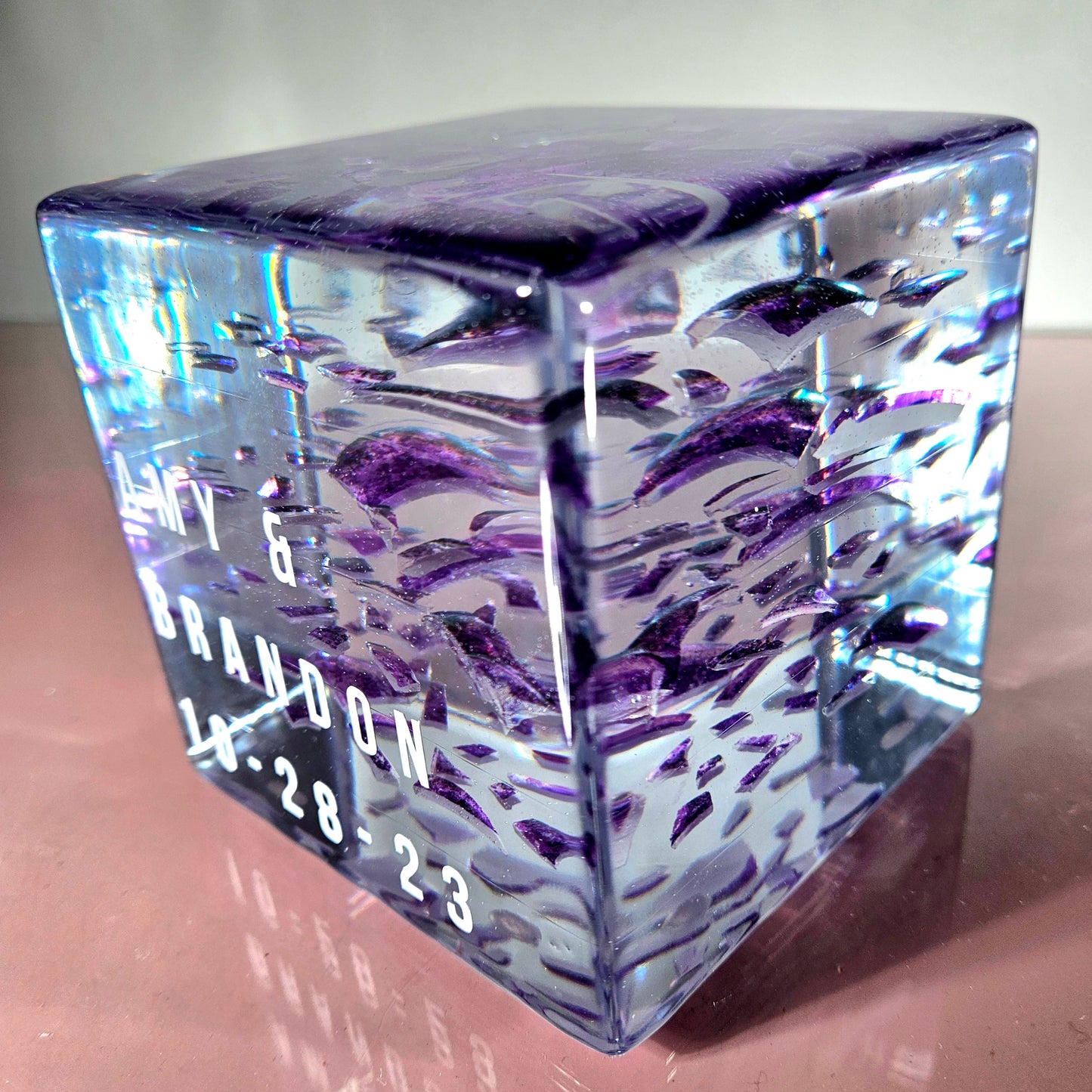 Jewish Smashed Glass Resin Preservation Wedding Chuppah Preservation Modern Fried Flowers Square Save Your Gift Keepsake