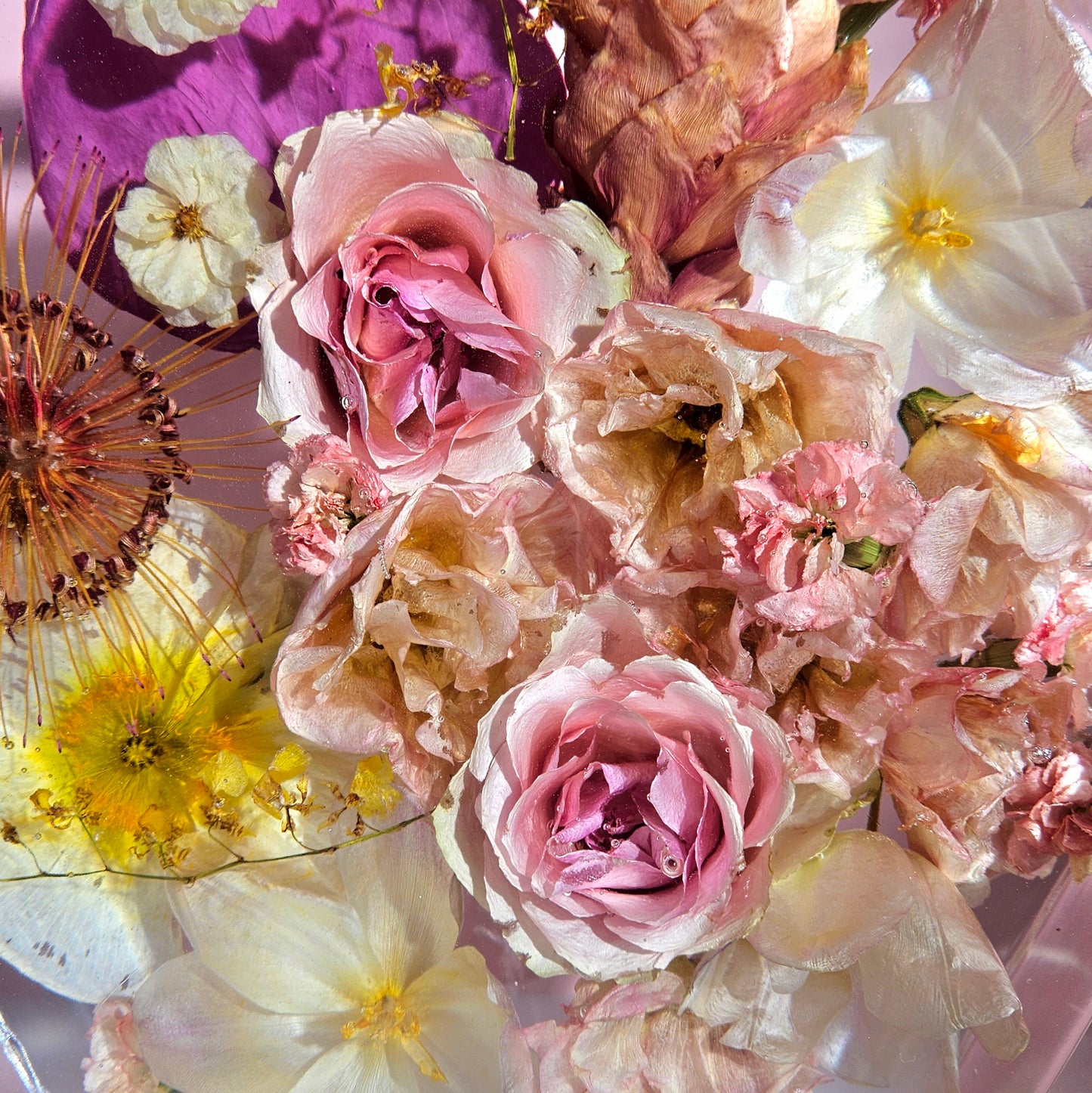 12" Hexagon Floral Preservation 3D Resin Wedding Bouquet Preservation Keepsake Gift Save Your Wedding Flowers Forever