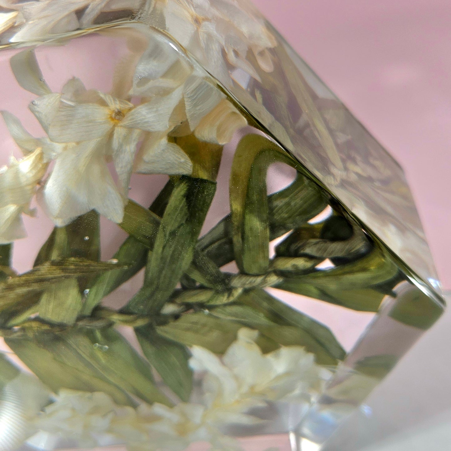 8" Hexagon Resin Lei Wedding Preservation Save Your Wedding Bouquet Flowers Forever Gift Keepsake