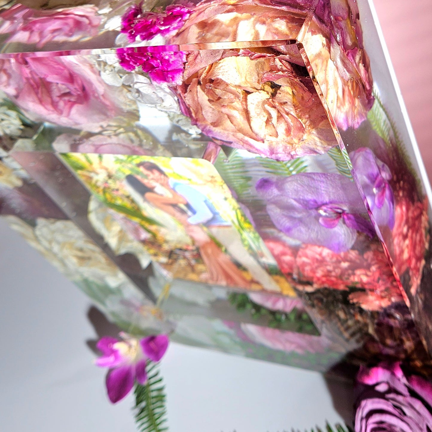 12"x10"x3" Huge Picture Frame Resin Bouquet Wedding Preservation Save Your Tropical Wedding Bouquet Flowers Forever Gift Keepsake