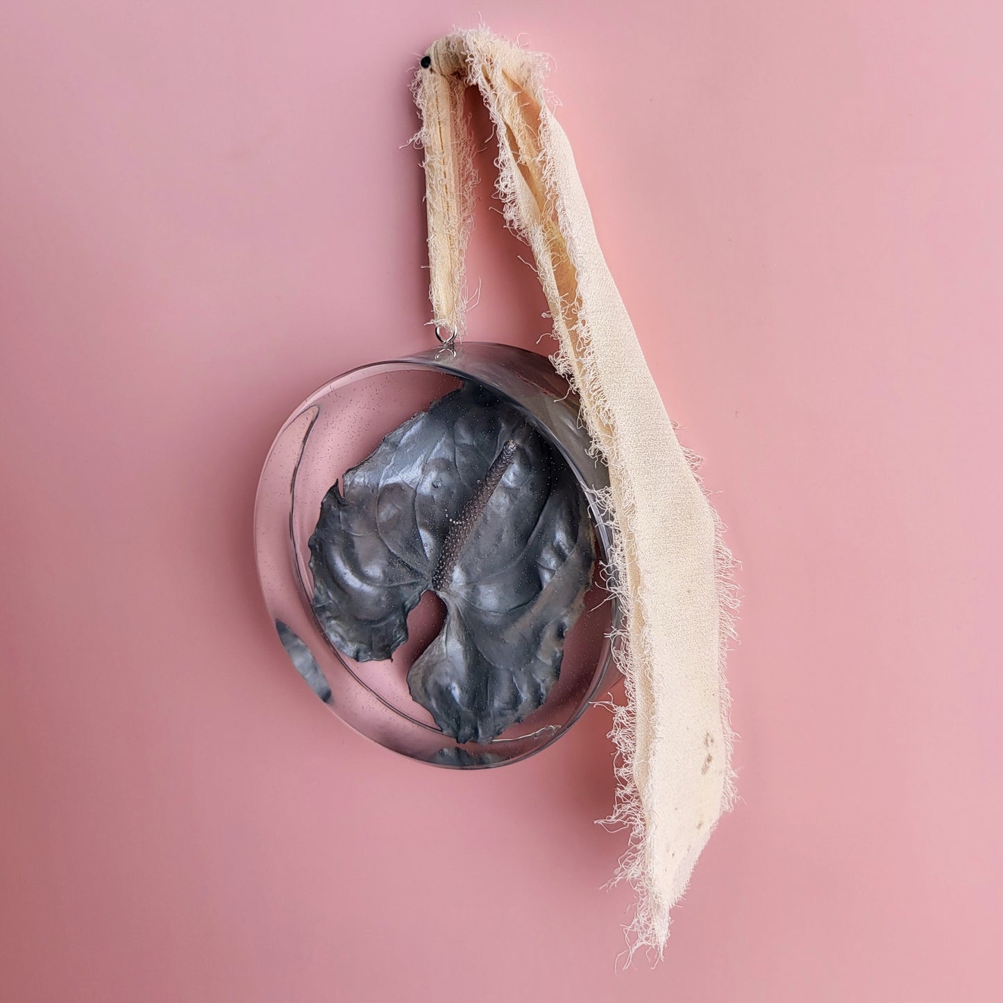 Wedding Flower Preservation Hanging 2" Thick Round Resin Plaque Add-on Item. Made Using The Ribbon From Your Bouquet - flofloflowery