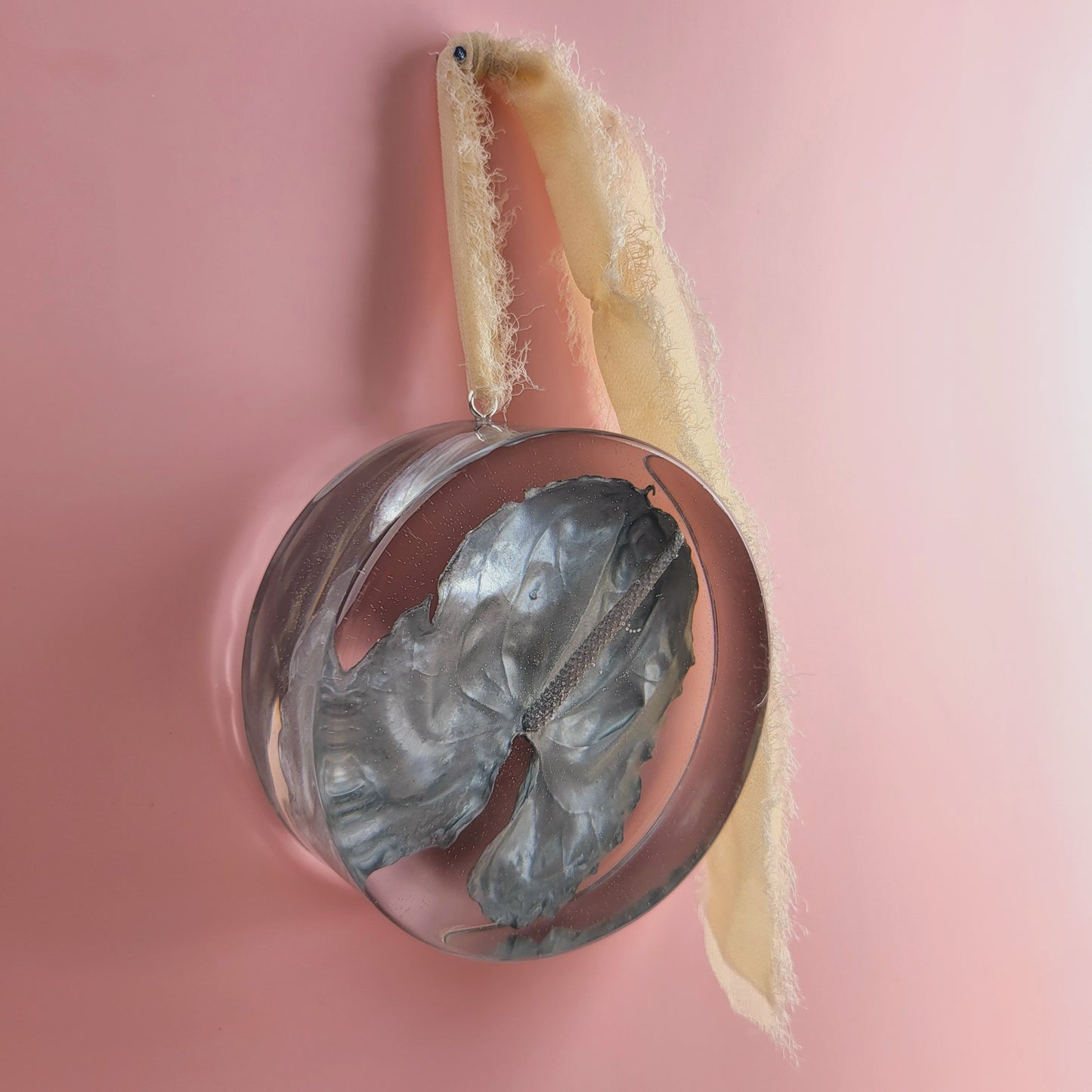 Wedding Flower Preservation Hanging 2" Thick Round Resin Plaque Add-on Item. Made Using The Ribbon From Your Bouquet - flofloflowery