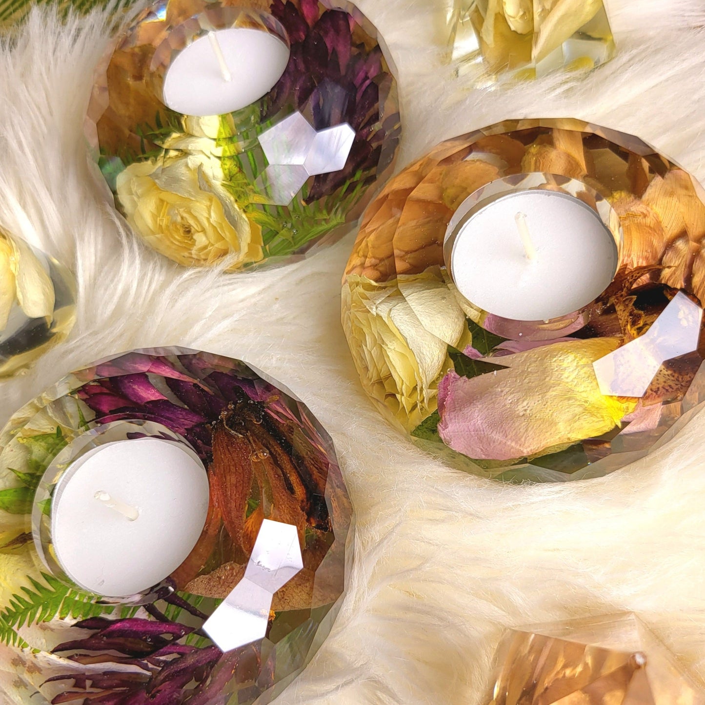 Tealights Wedding Flower Preservation Resin Add-on Item - flofloflowery