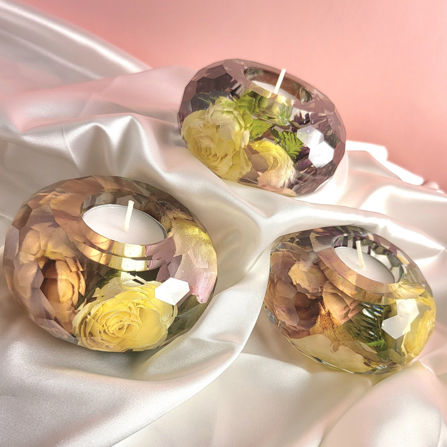 Tealights Wedding Flower Preservation Resin Add-on Item - flofloflowery