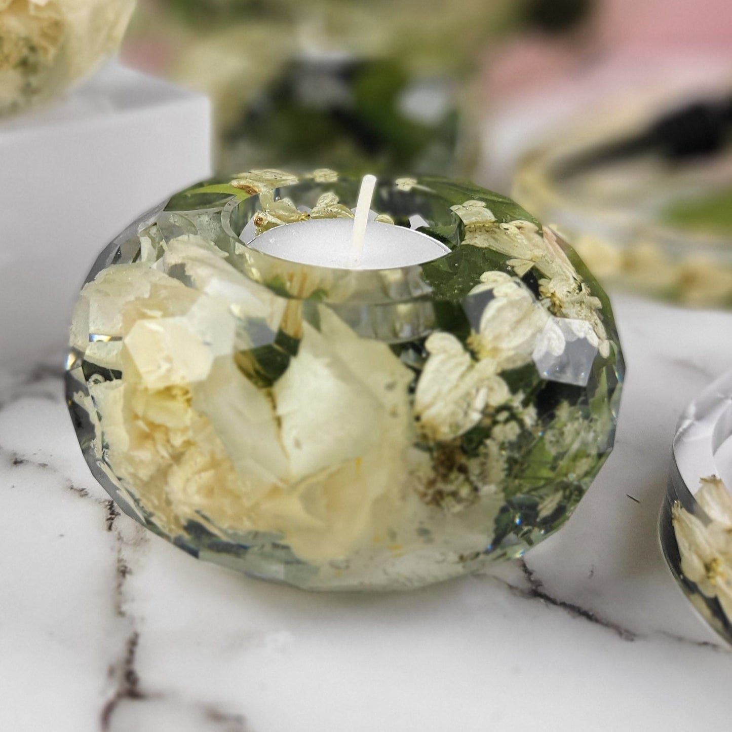 Tealights Wedding Flower Preservation Resin Add-on Item - flofloflowery