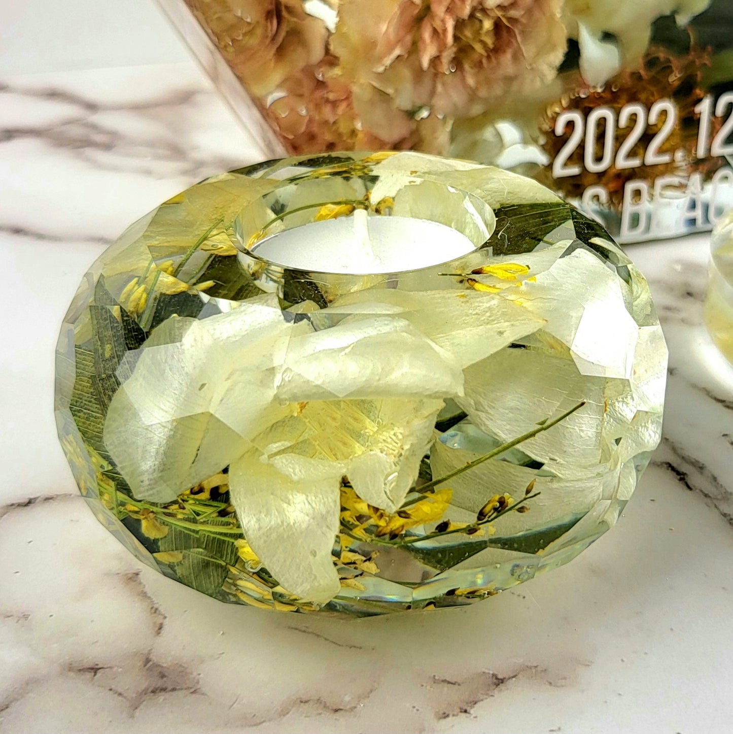 12" Hexagon Floral Preservation 3D Resin Wedding Bouquet Preservation Keepsake Gift Save Your Wedding Flowers Forever - flofloflowery