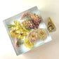 Tropical 8"x 8" 3D Floral Resin Cube Wedding Bouquet Preservation Modern Fried Flowers Square Save Your Gift Keepsake - flofloflowery