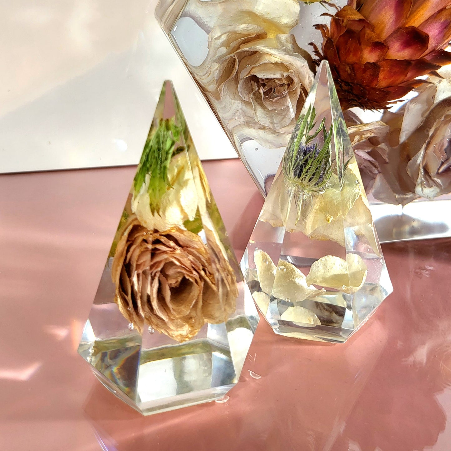 8" Hexagon 3D Resin Wedding Bouquet Preservation Your Wedding Flowers Forever Keepsake Gift - flofloflowery