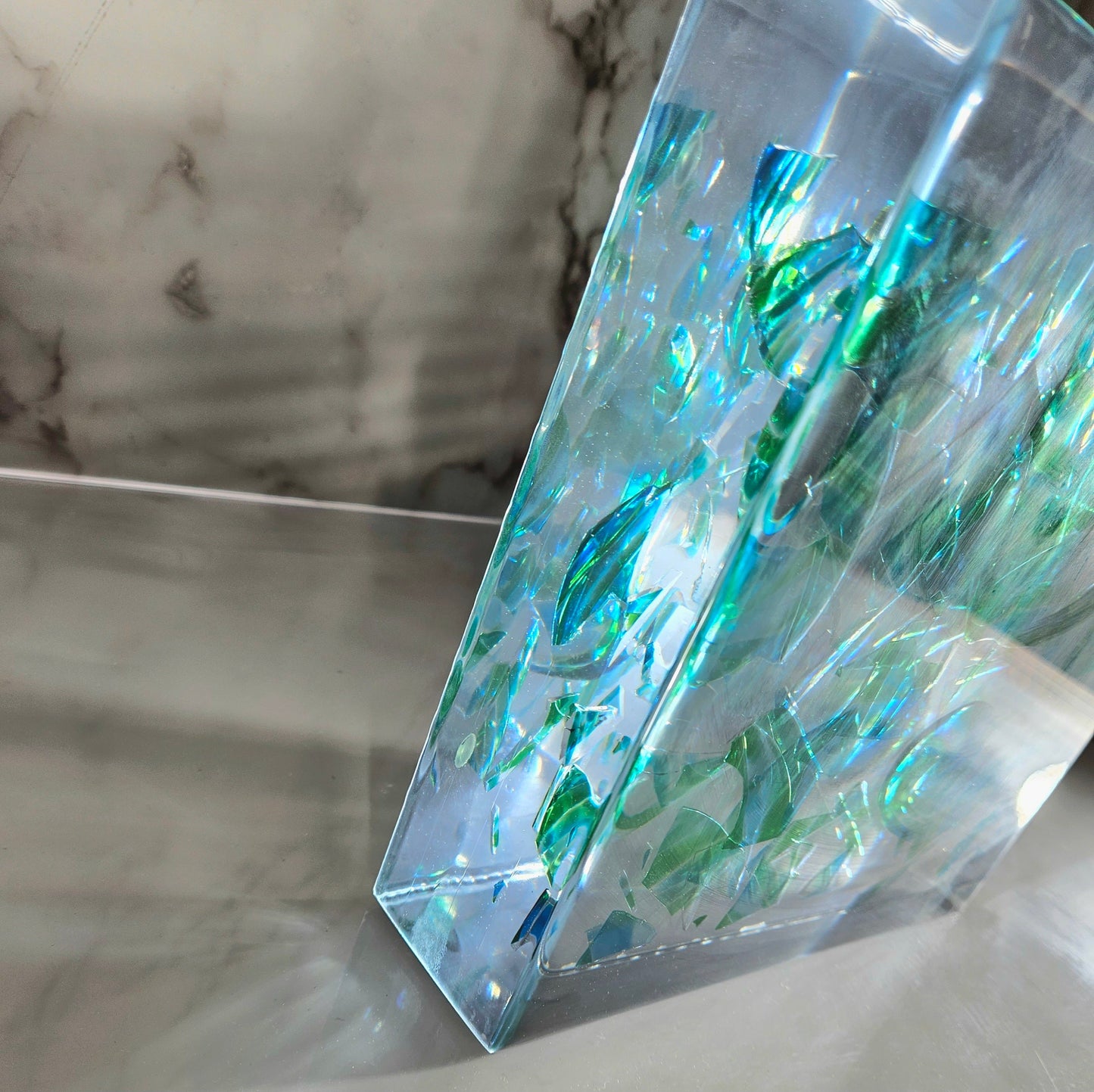 Jewish Smashed Glass Resin Preservation Wedding Chuppah Preservation Modern Fried Flowers Square Save Your Gift Keepsake