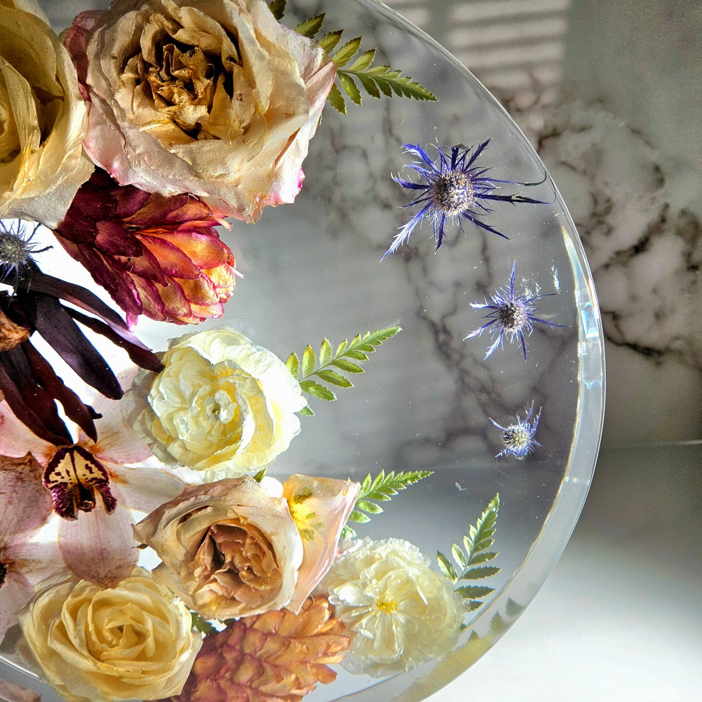 Large 14" Round 3D Resin Wedding Bouquet Preservation Keepsake Gift Save Your Wedding Flowers Forever