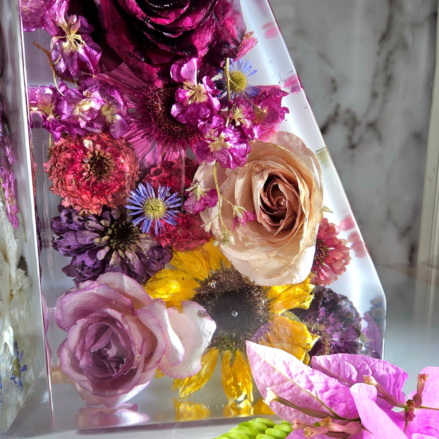 2 Bookends 3D Resin Wedding Bouquet Preservation Floral Gift Keepsake Save Your Wedding Flowers Forever