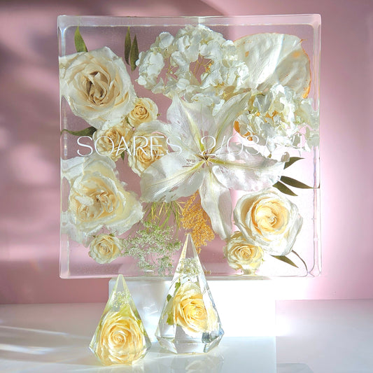 10"x10" 3D Resin Wedding Bouquet Preservation Save Your Wedding Flowers Forever Gift Keepsake