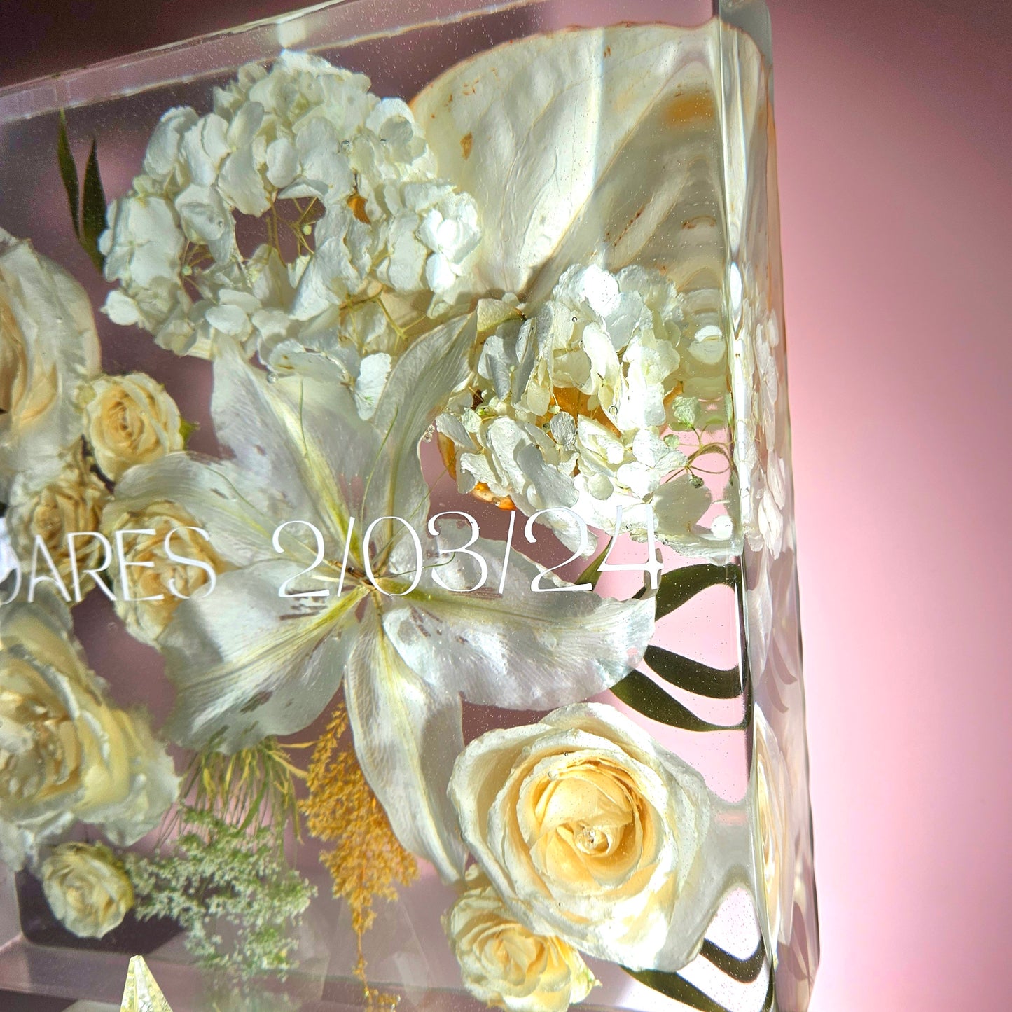 10"x10" 3D Resin Wedding Bouquet Preservation Save Your Wedding Flowers Forever Gift Keepsake