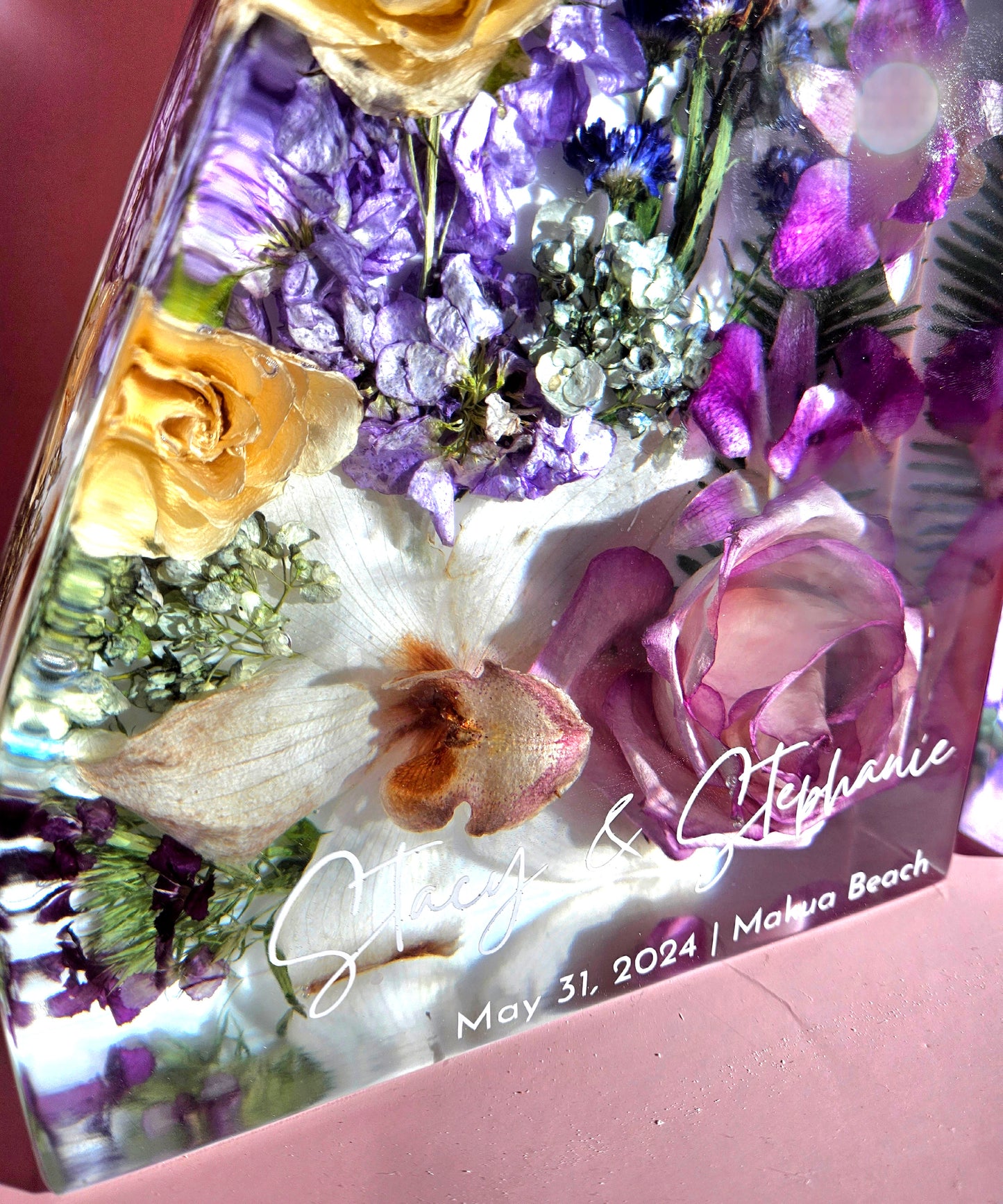 Bookends 3D Resin Wedding Bouquet Preservation Floral Gift Keepsake Save Your Wedding Flowers Forever