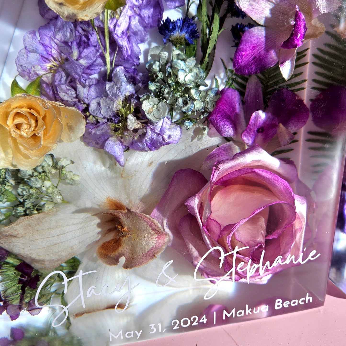 Bookends 3D Resin Wedding Bouquet Preservation Floral Gift Keepsake Save Your Wedding Flowers Forever