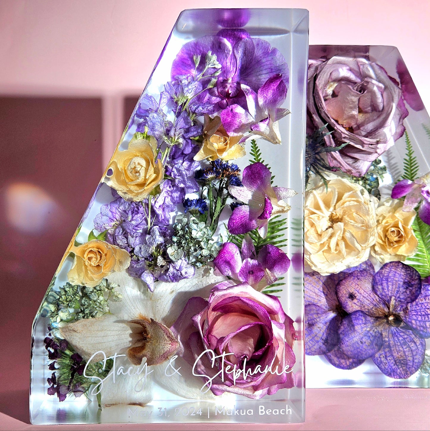 Bookends 3D Resin Wedding Bouquet Preservation Floral Gift Keepsake Save Your Wedding Flowers Forever