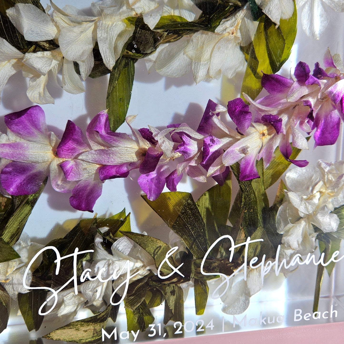 9" x 12" Large Rectangle 3D Resin Wedding Bouquet Preservation Hawaiian Lei Save Your Florals Wedding Gift Keepsake