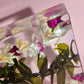 8"x 8" Hawaiian Tropical Lei 3D Floral Resin Art Cube Wedding Bouquet Modern Fried Flowers Square Save Your Gift Keepsake