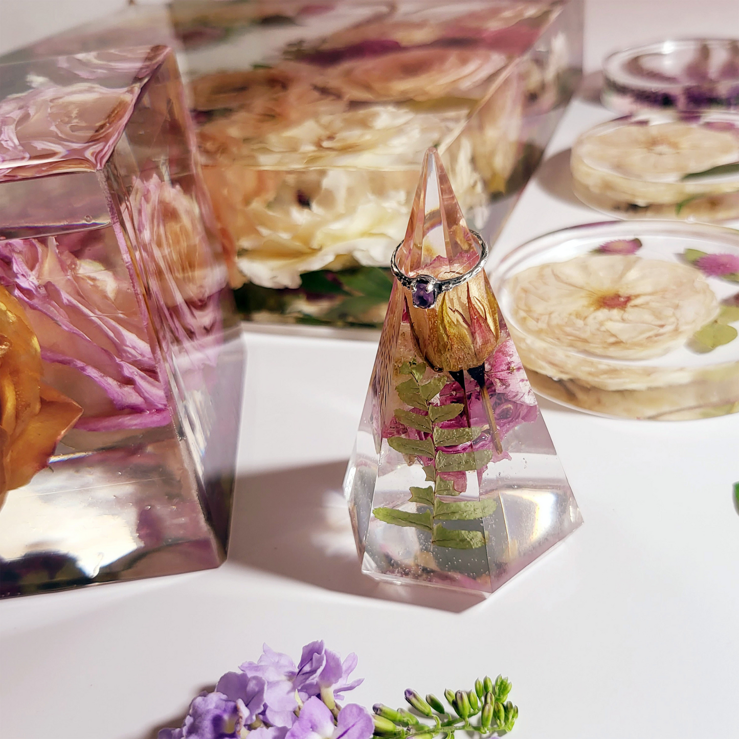 10"x10" 3D Resin Wedding Bouquet Preservation Save Your Wedding Flowers Forever Gift Keepsake - flofloflowery