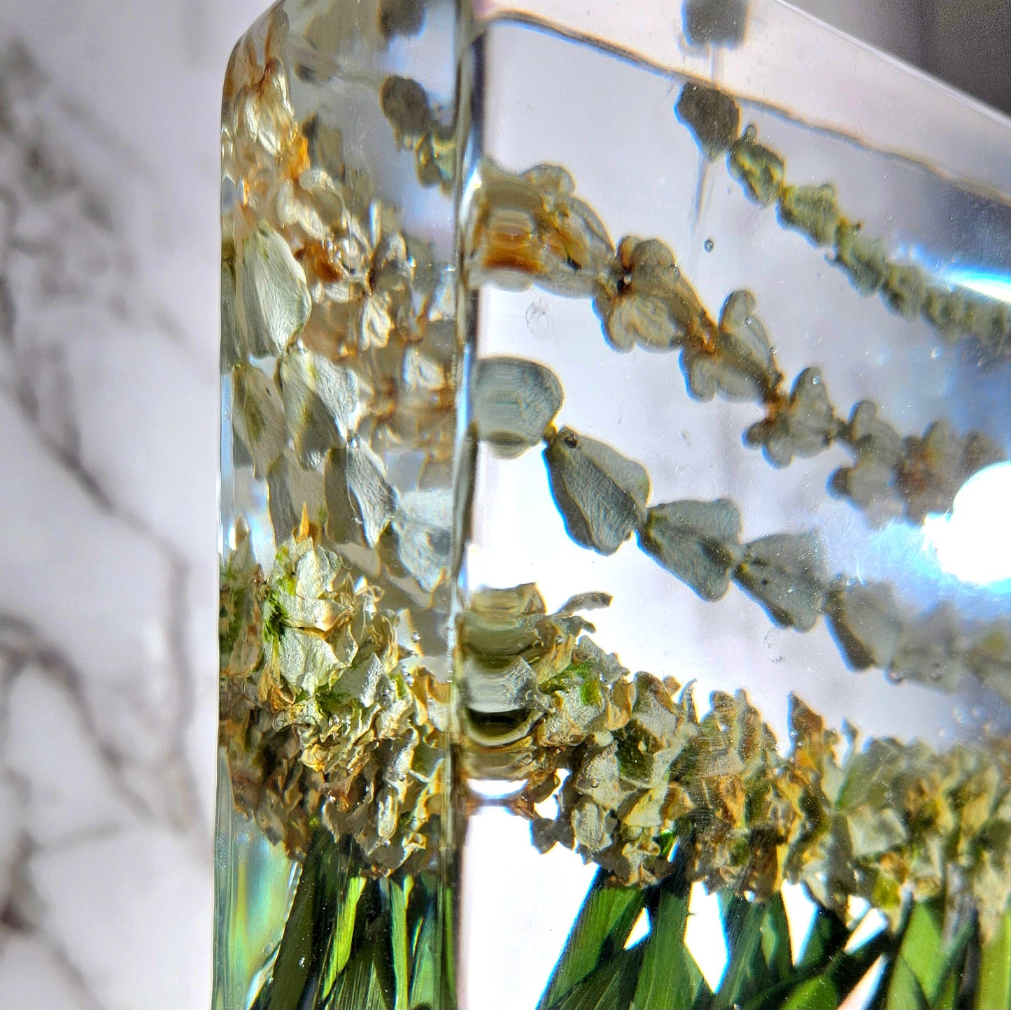 8"x 8" Hawaiian Tropical Lei 3D Floral Resin Art Cube Wedding Bouquet Modern Fried Flowers Square Save Your Gift Keepsake
