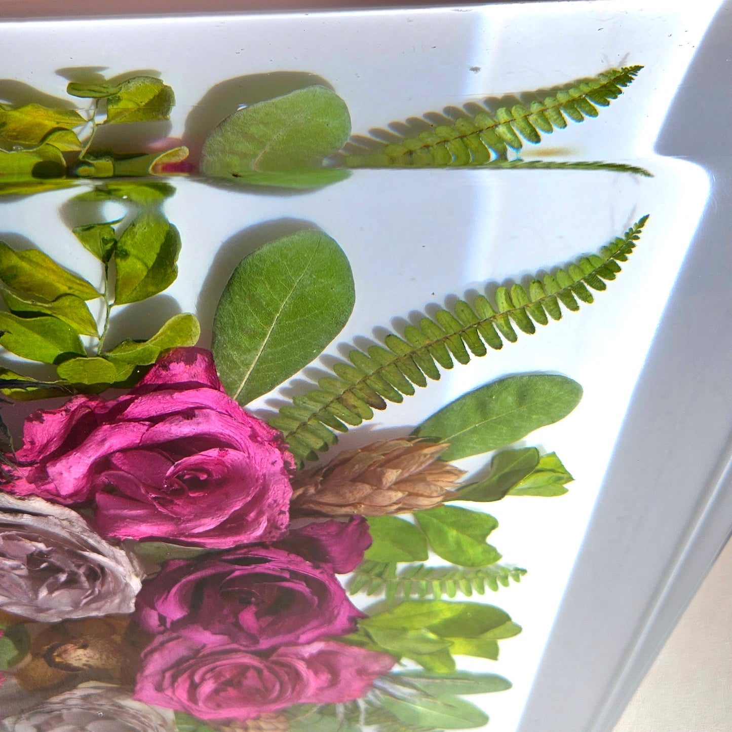 Extra Large 18x24" Tropical Rectangle Resin Wedding Bouquet Preservation Hawaiian Lei Save Your Florals Wedding Gift Keepsake