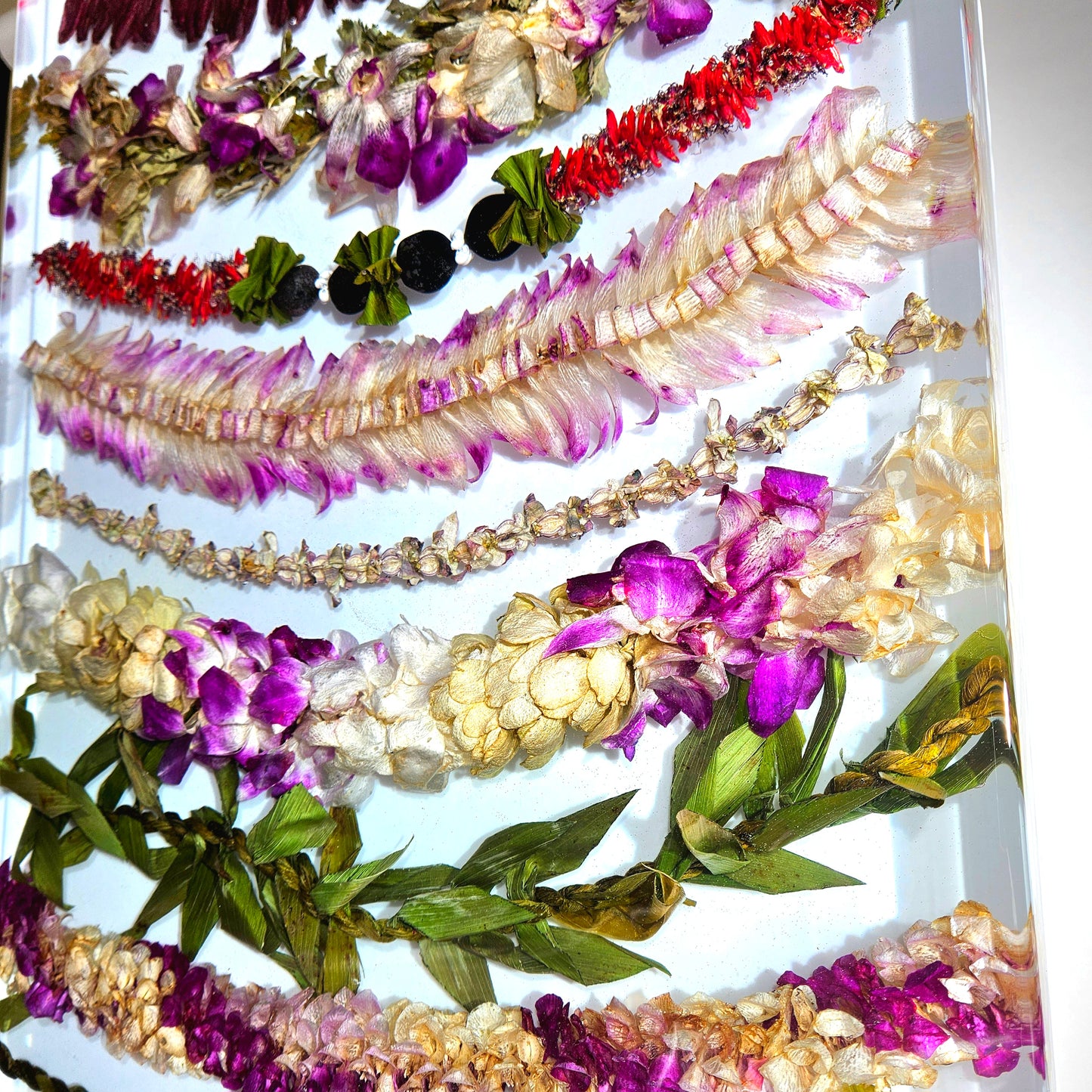 Extra Large 2' x 3' Tropical Rectangle Resin Wedding Bouquet Preservation Hawaiian Lei Save Your Florals Wedding Gift Keepsake