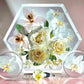 12" Hex 3D Resin Wedding Bouquet Preservation Floral Gift Keepsake Save Your Wedding Flowers Forever