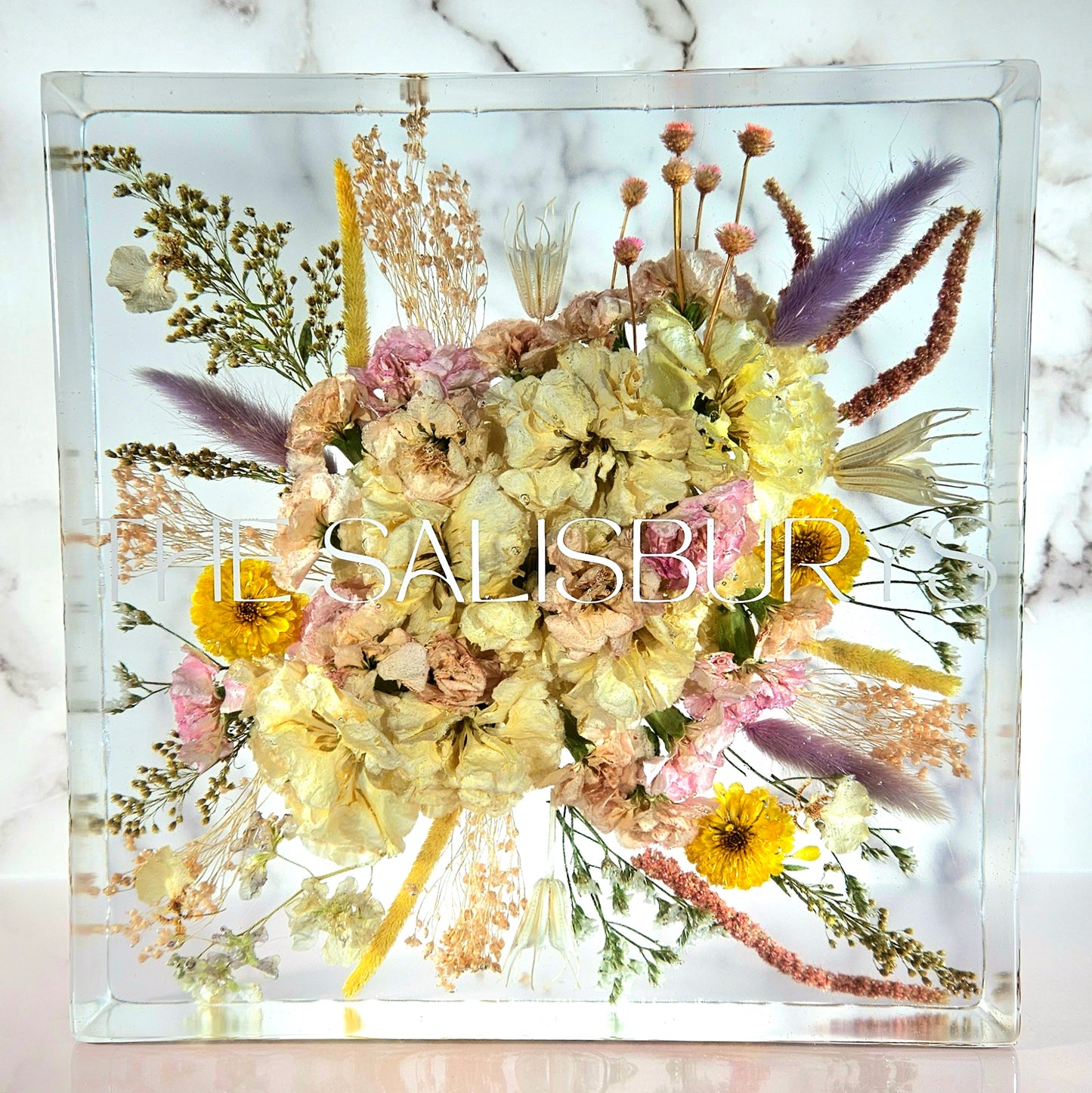 10"x10" 3D Resin Wedding Bouquet Preservation Save Your Wedding Flowers Forever Gift Keepsake