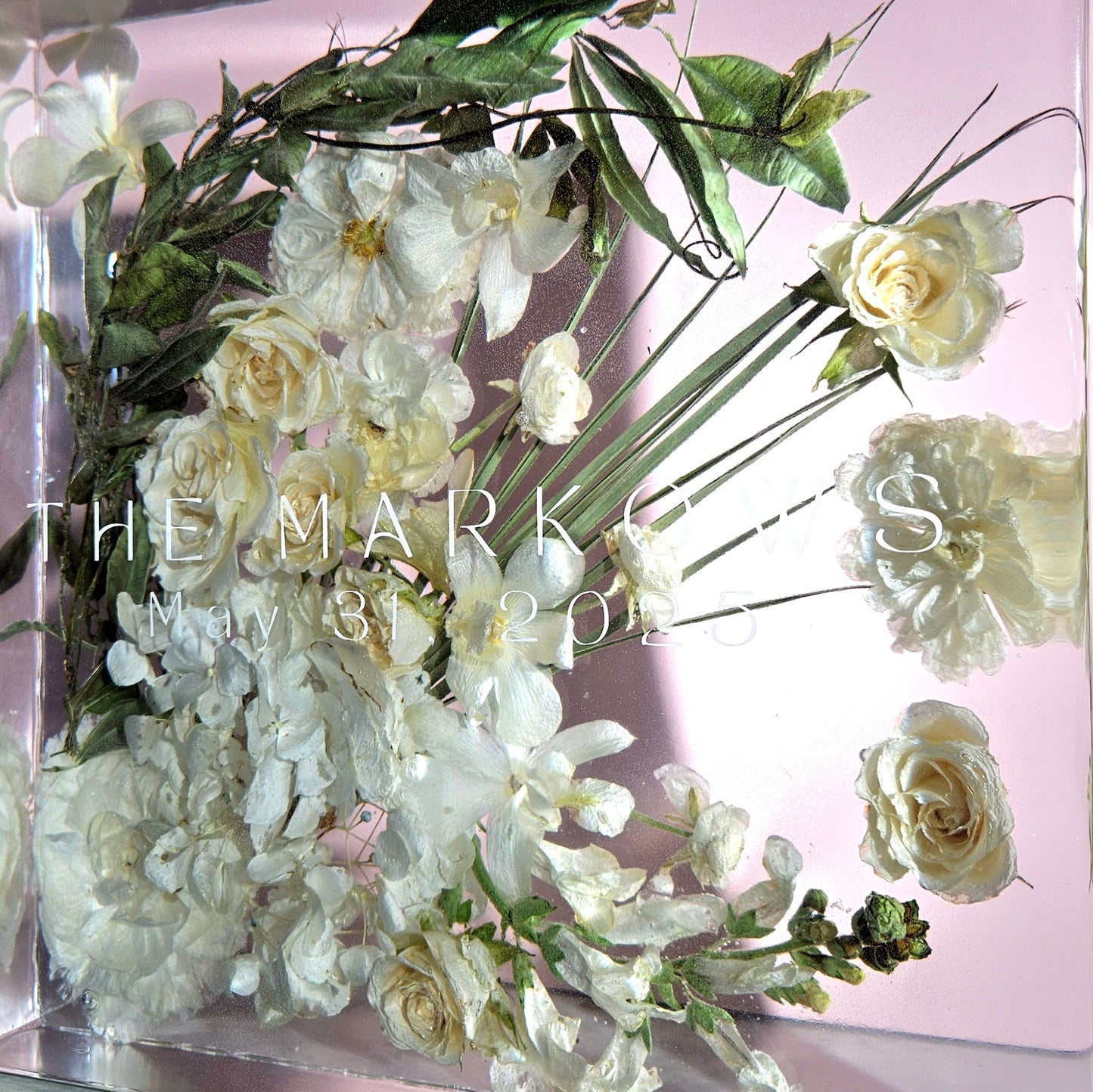 10"x10" Resin Lei Wedding Preservation Save Your Tropical Wedding Bouquet Flowers Forever Gift Keepsake