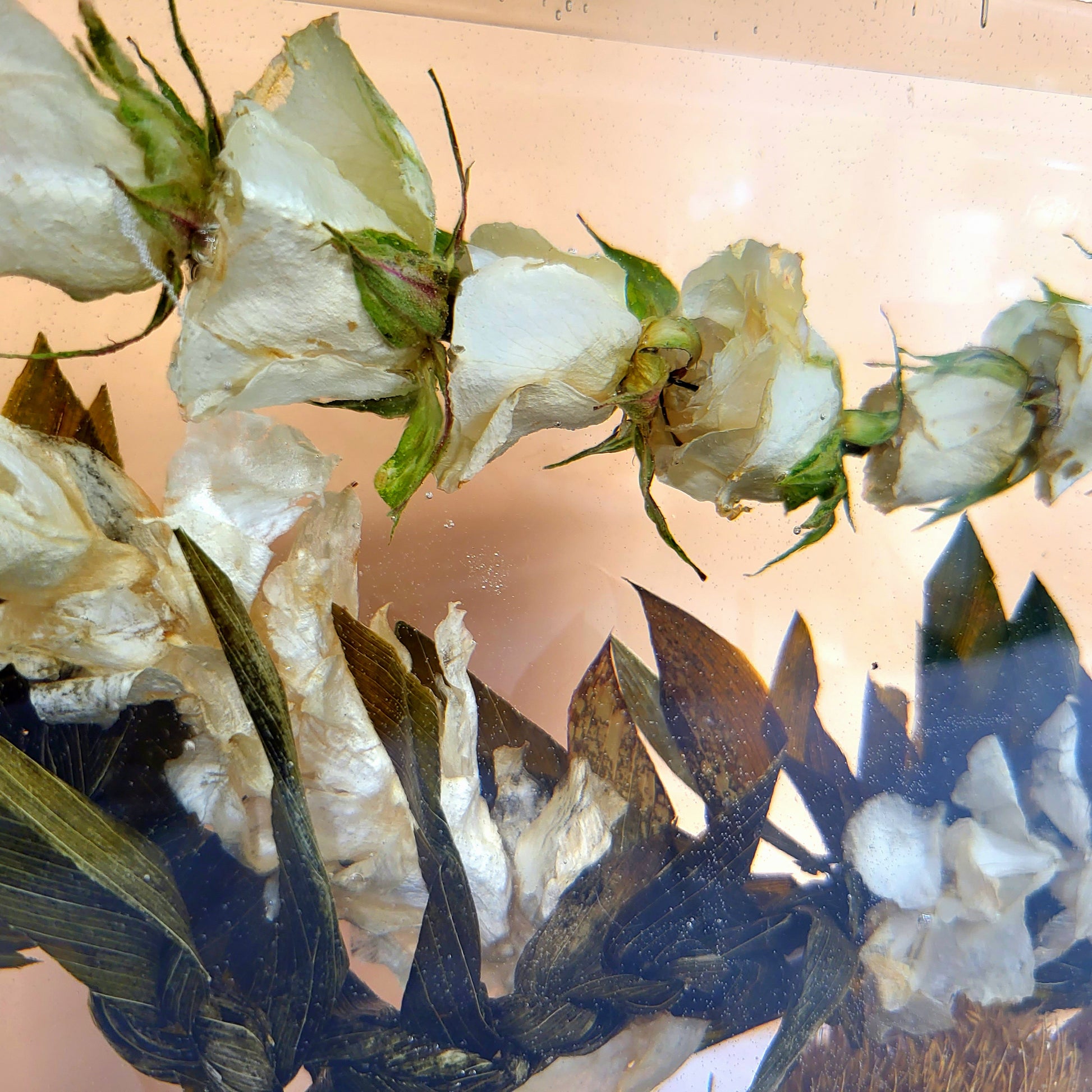9" x 12" Large Rectangle 3D Resin Wedding Bouquet Preservation Hawaiian Lei Save Your Florals Wedding Gift Keepsake - flofloflowery