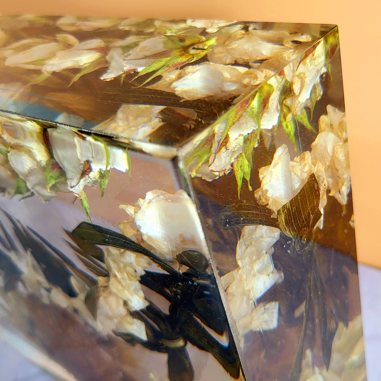 9" x 12" Large Rectangle 3D Resin Wedding Bouquet Preservation Hawaiian Lei Save Your Florals Wedding Gift Keepsake - flofloflowery